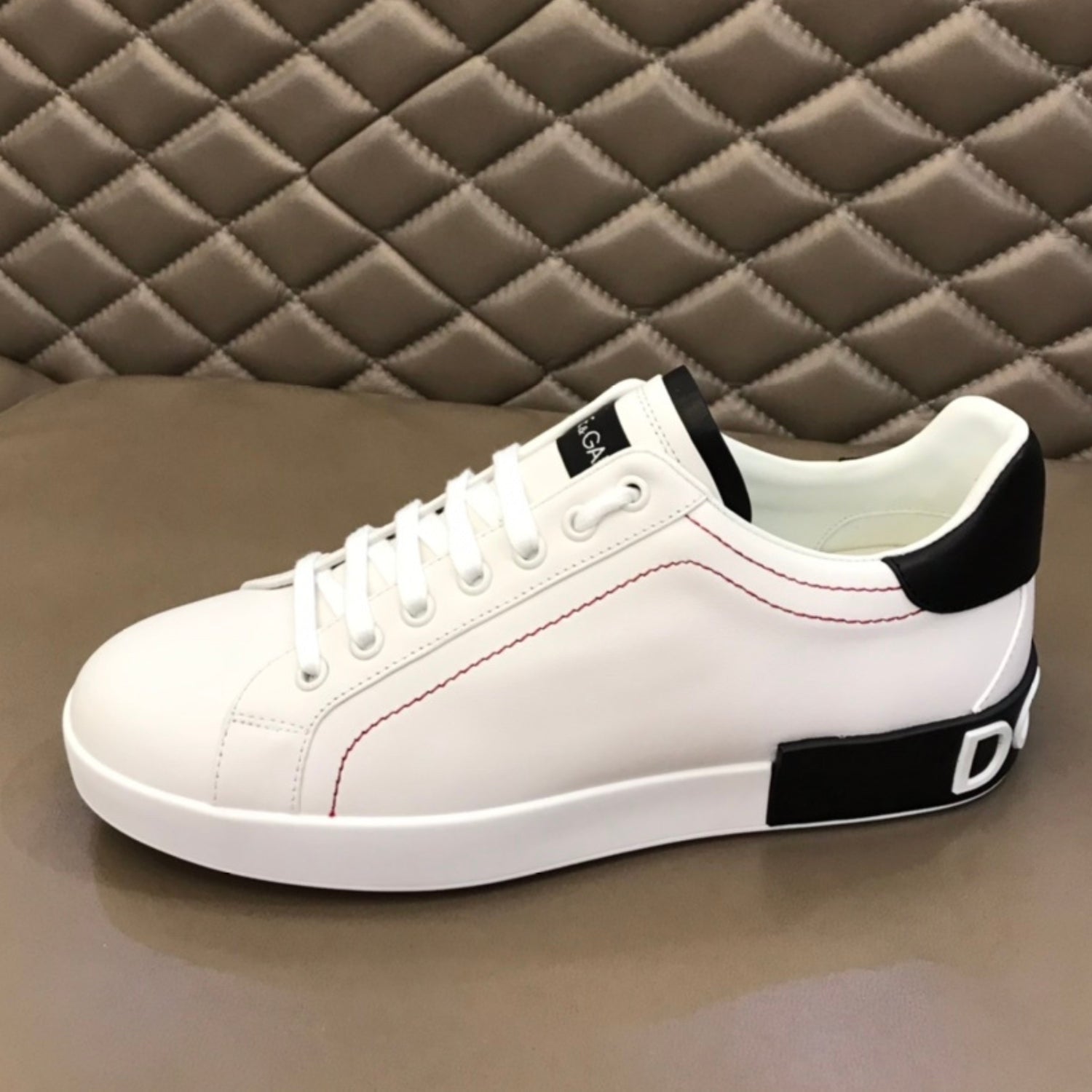 DG Portofino Leather Sneakers White with Black