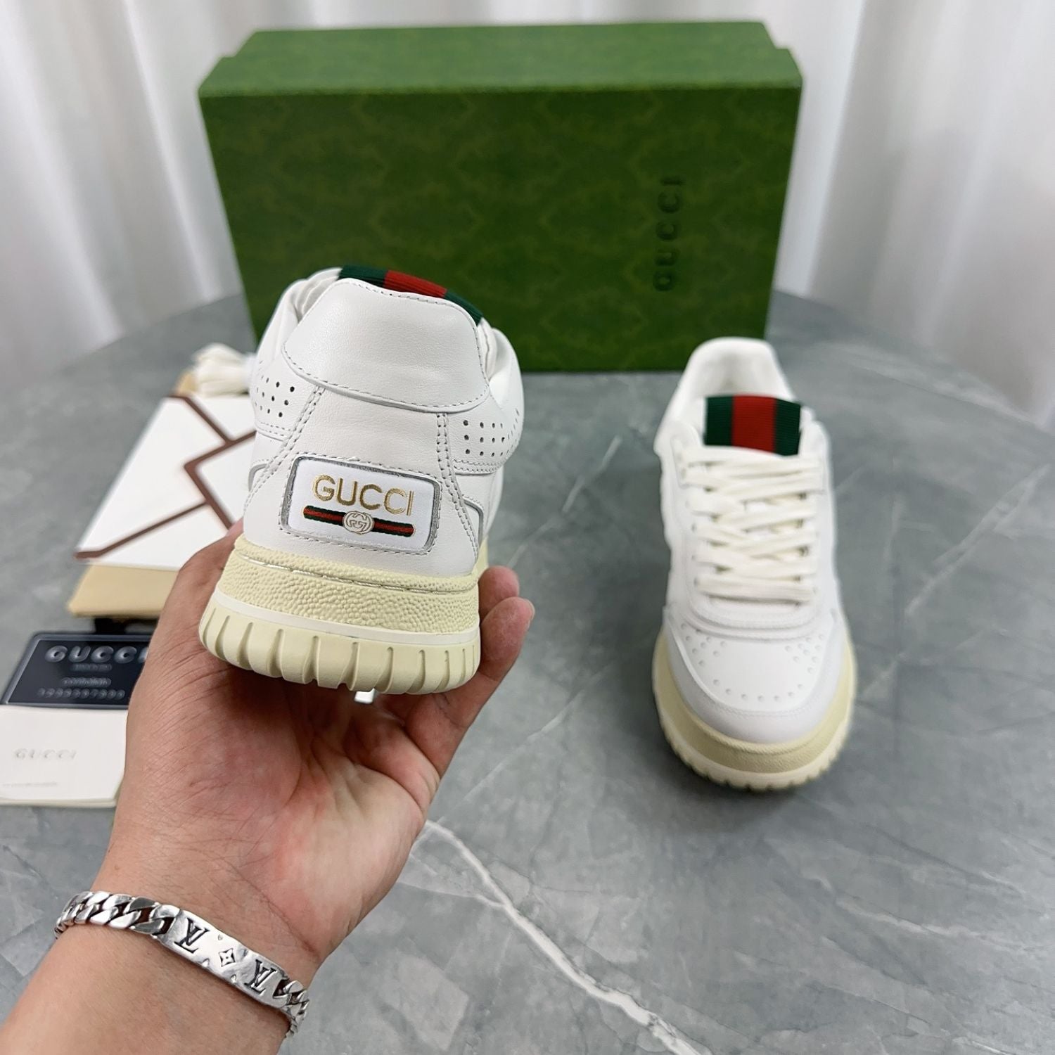 GG Re-Web White Sneakers