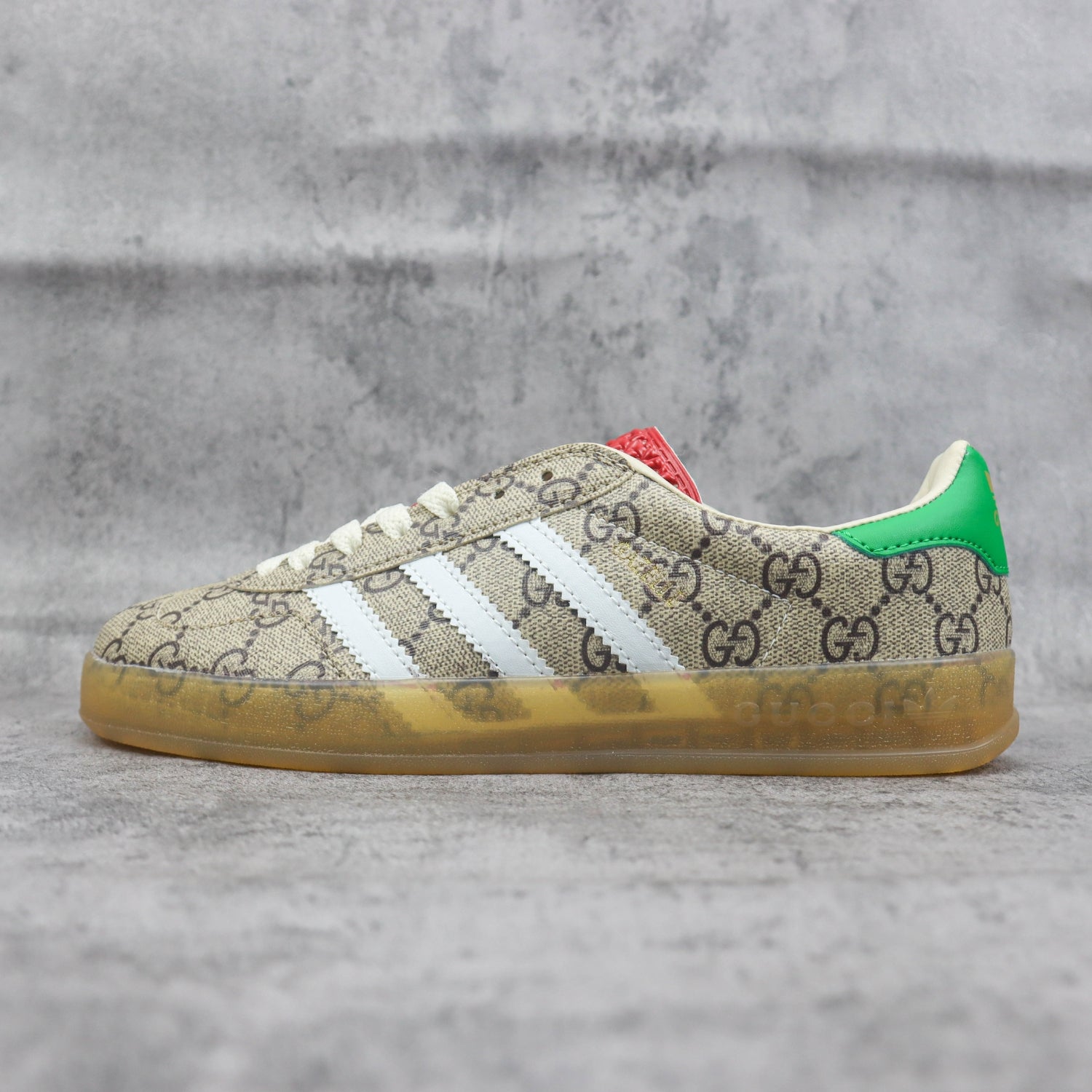 GG x Ads Gazelle Canvas Sneakers in Green and Red