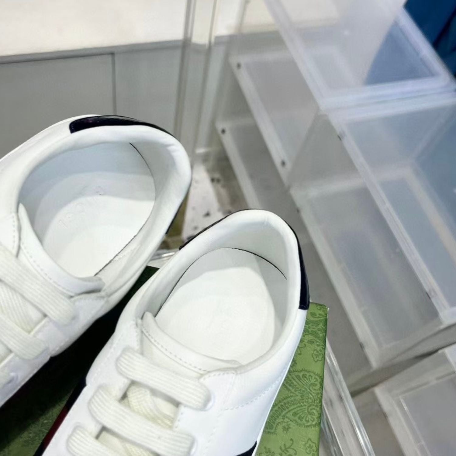 GG Ace White Web Blue Tennis Shoes