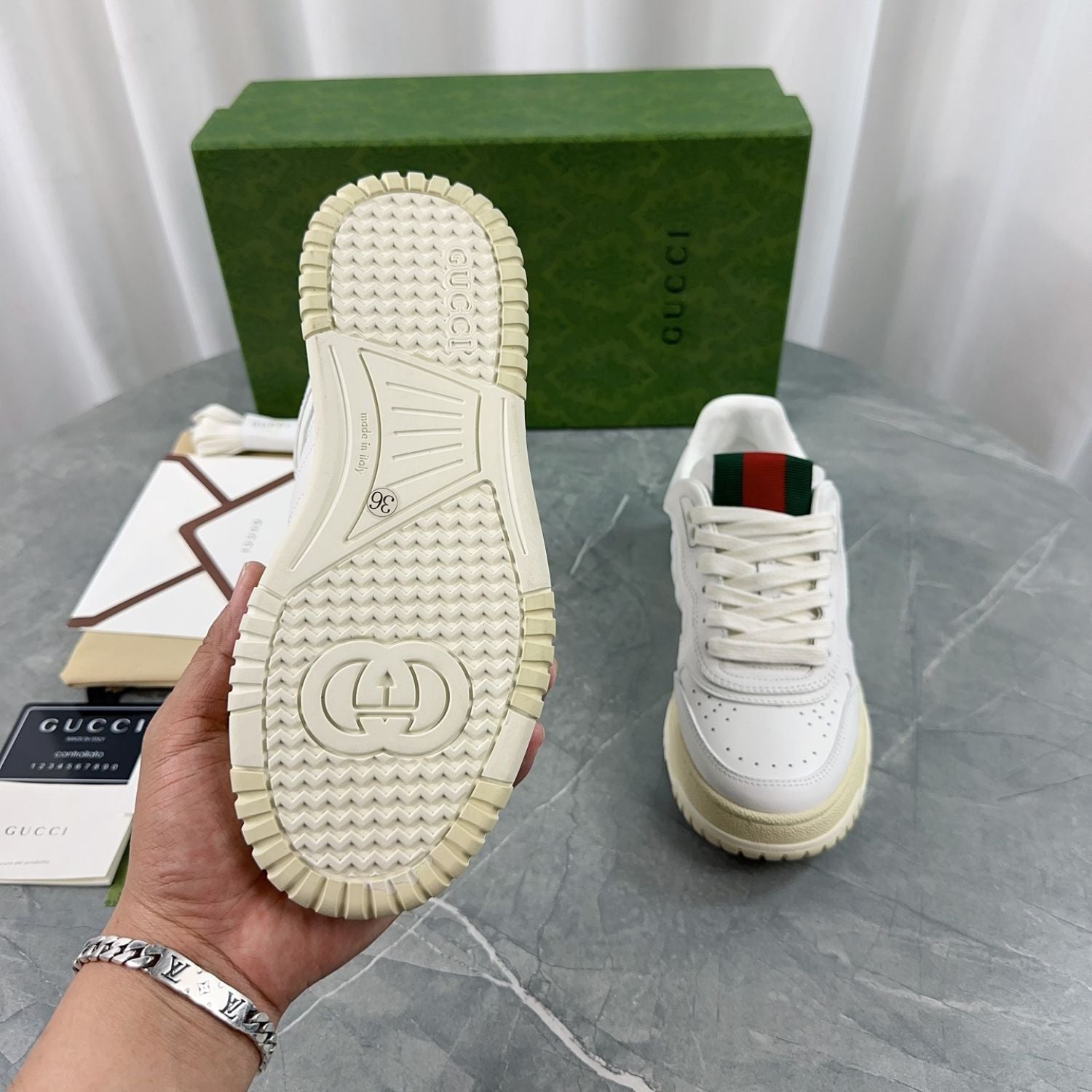 GG Re-Web White Sneakers