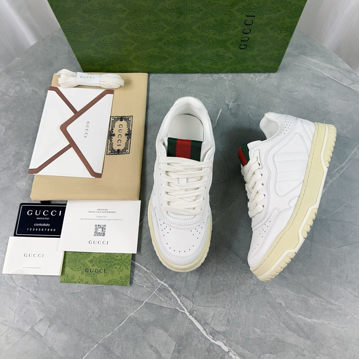 GG Re-Web White Sneakers