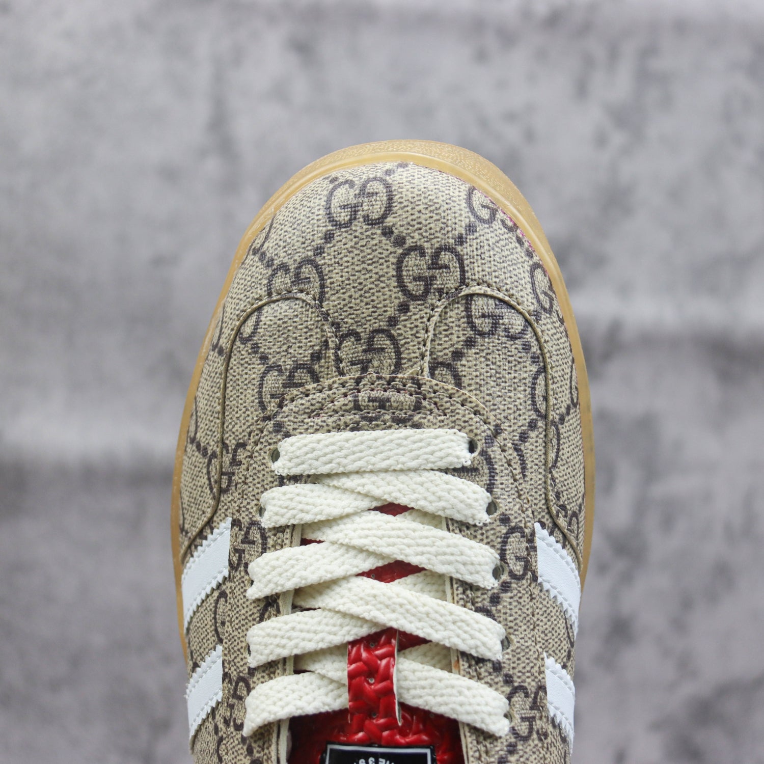 GG x Ads Gazelle Canvas Sneakers in Green and Red