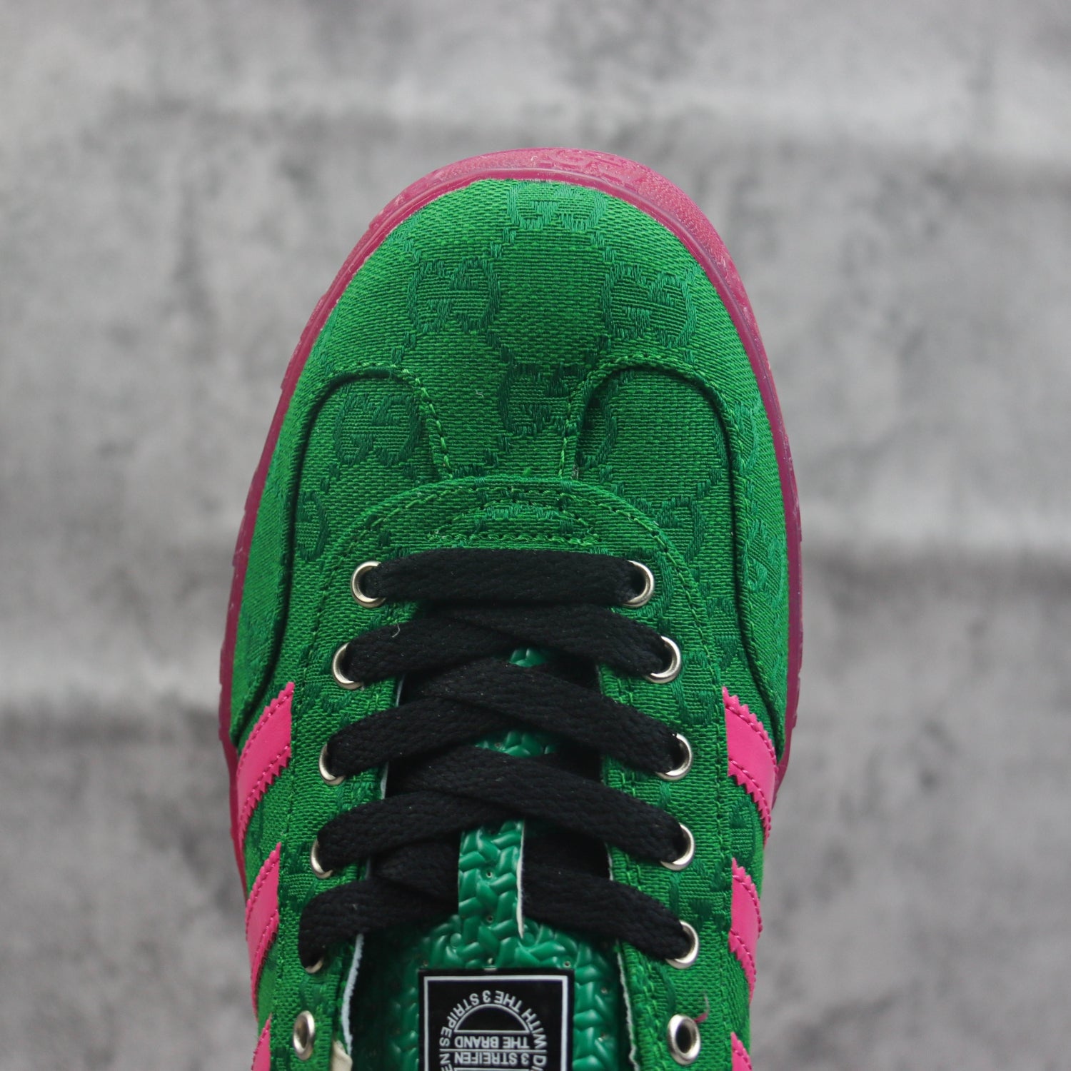 GG x Ads Gazelle Canvas Green and Pink Sneakers