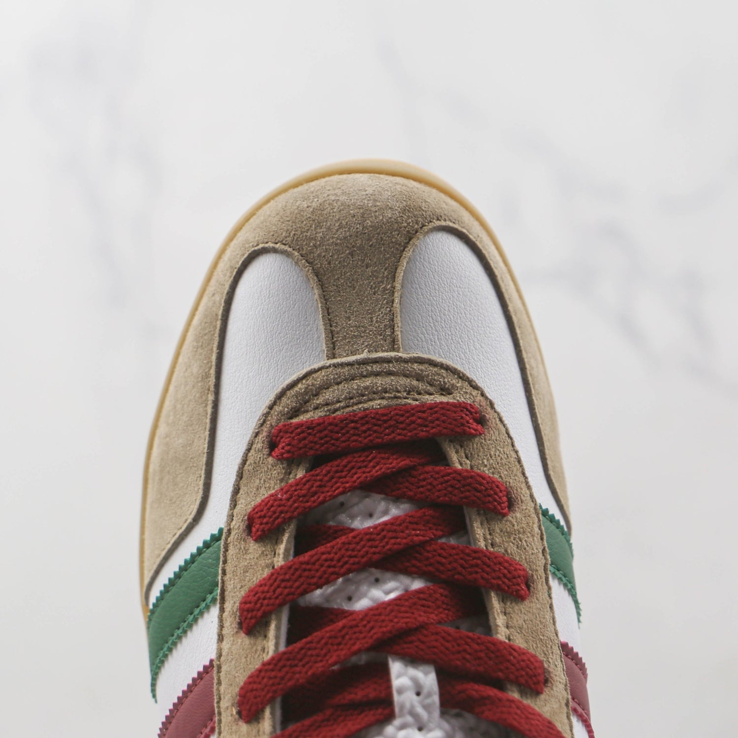GG x Ads Gazelle White with Red and Green Sneakers