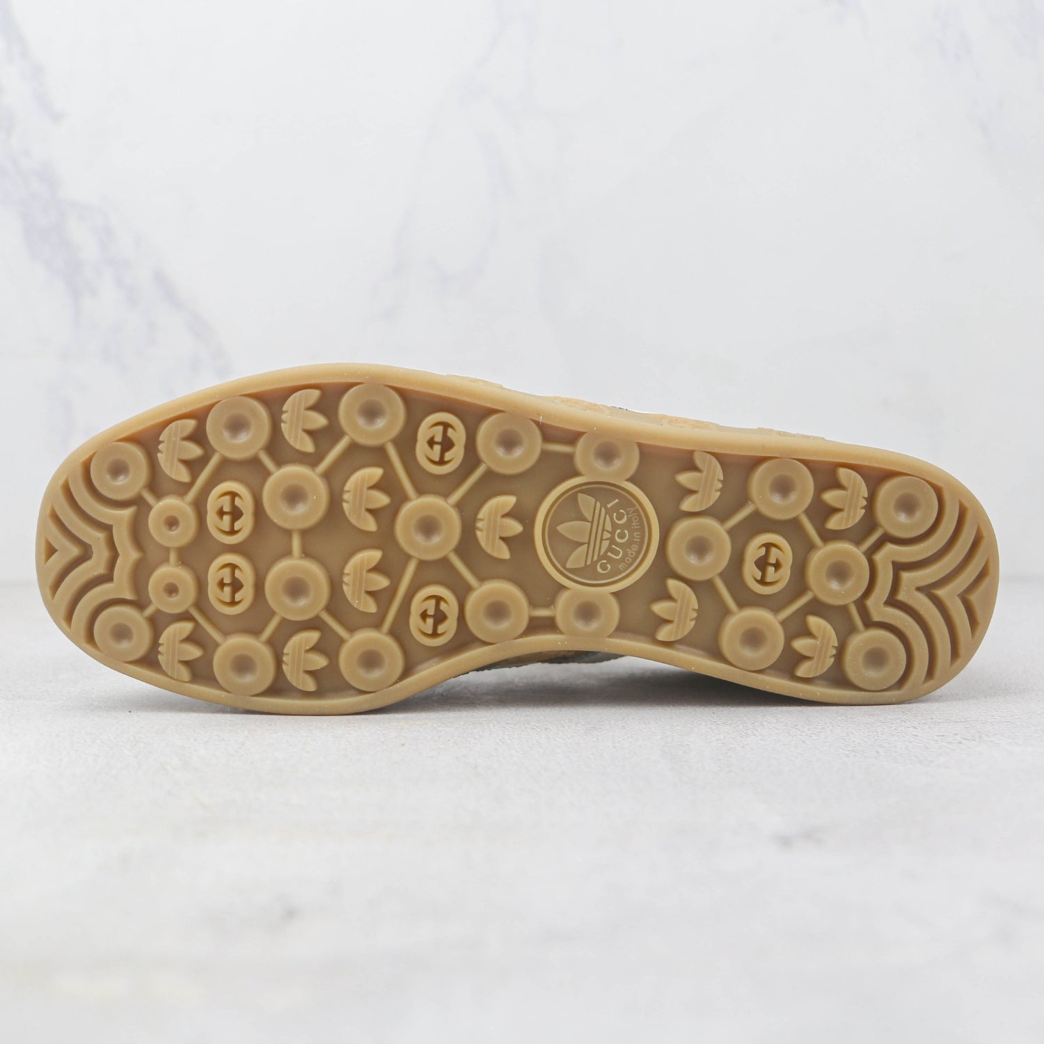 GG x Ads Gazelle Beige and Red Sneakers