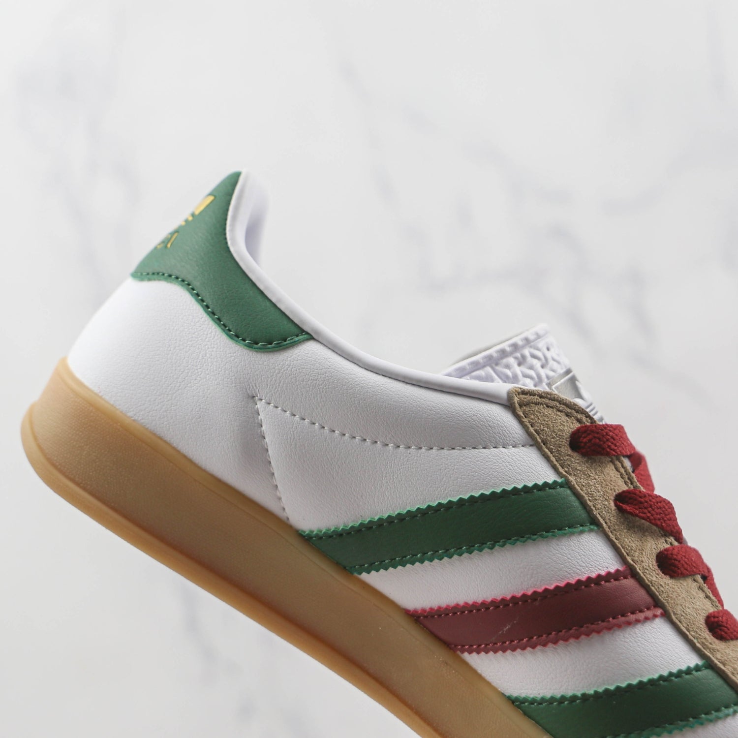 GG x Ads Gazelle White with Red and Green Sneakers
