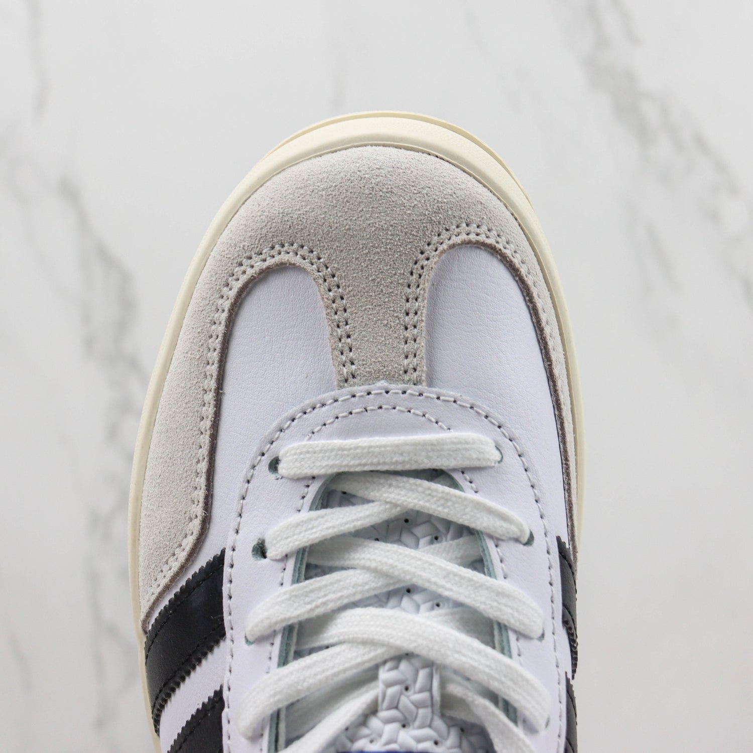 Ads Gazelle Classic White and Black Tennis Shoes