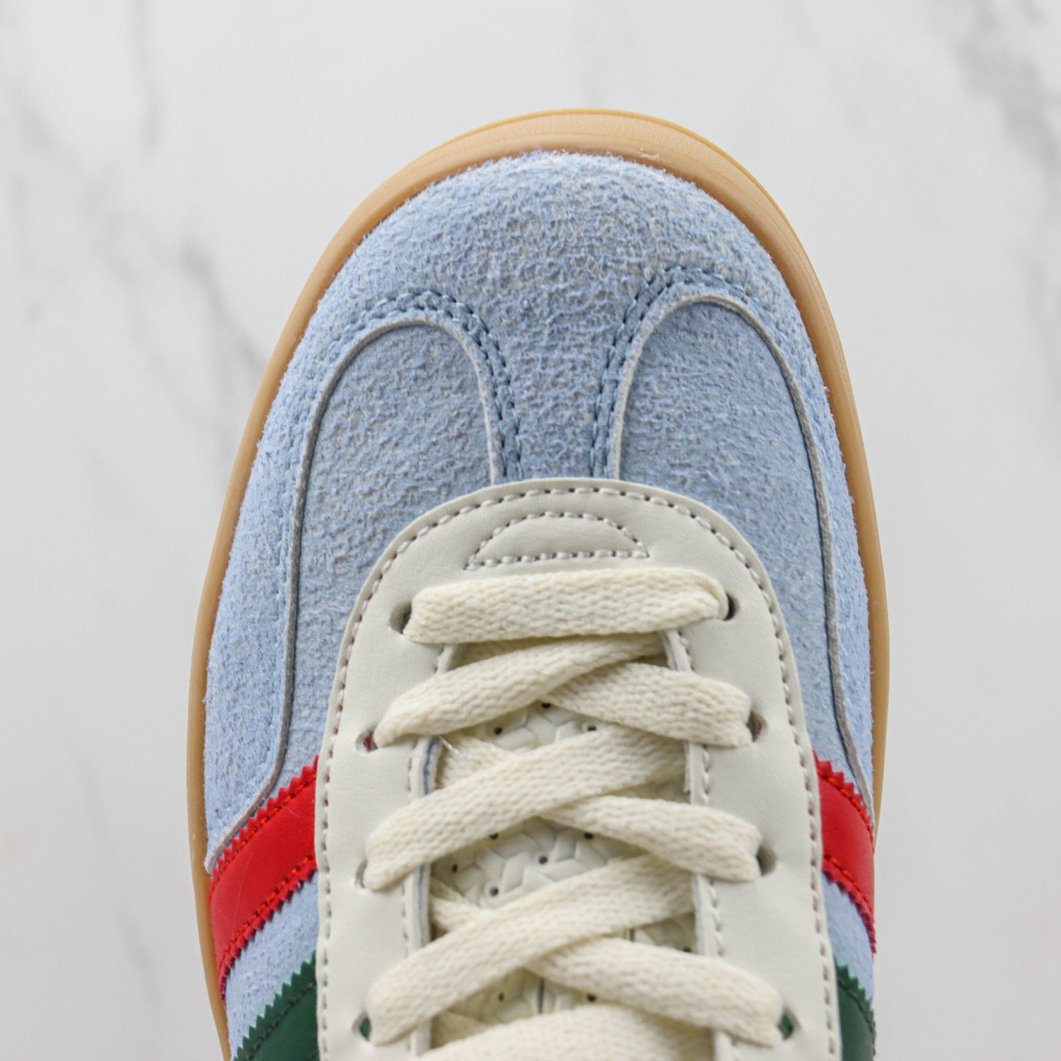GG x Ads Gazelle Blue with Red and Green Sneakers