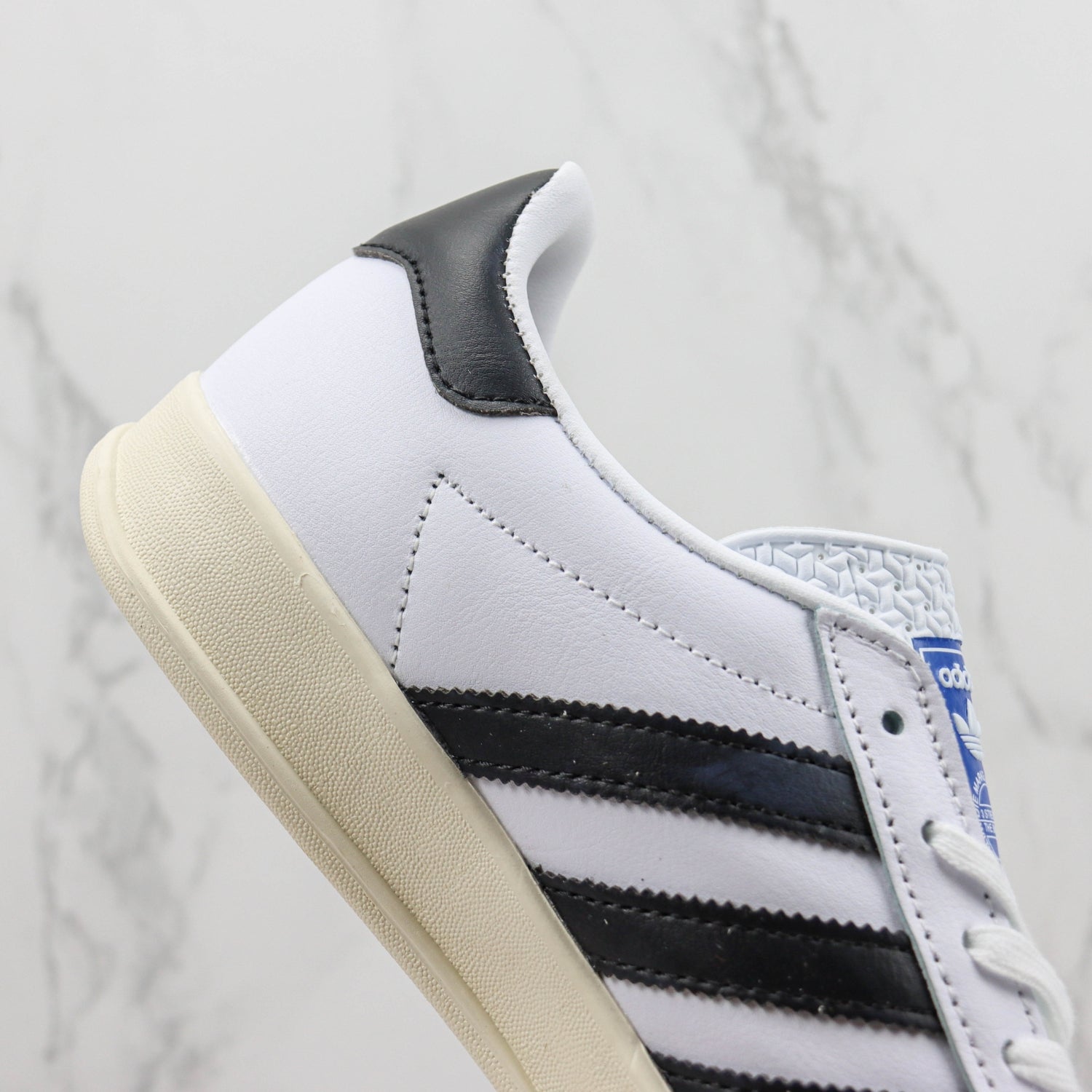 Ads Gazelle Classic White and Black Tennis Shoes