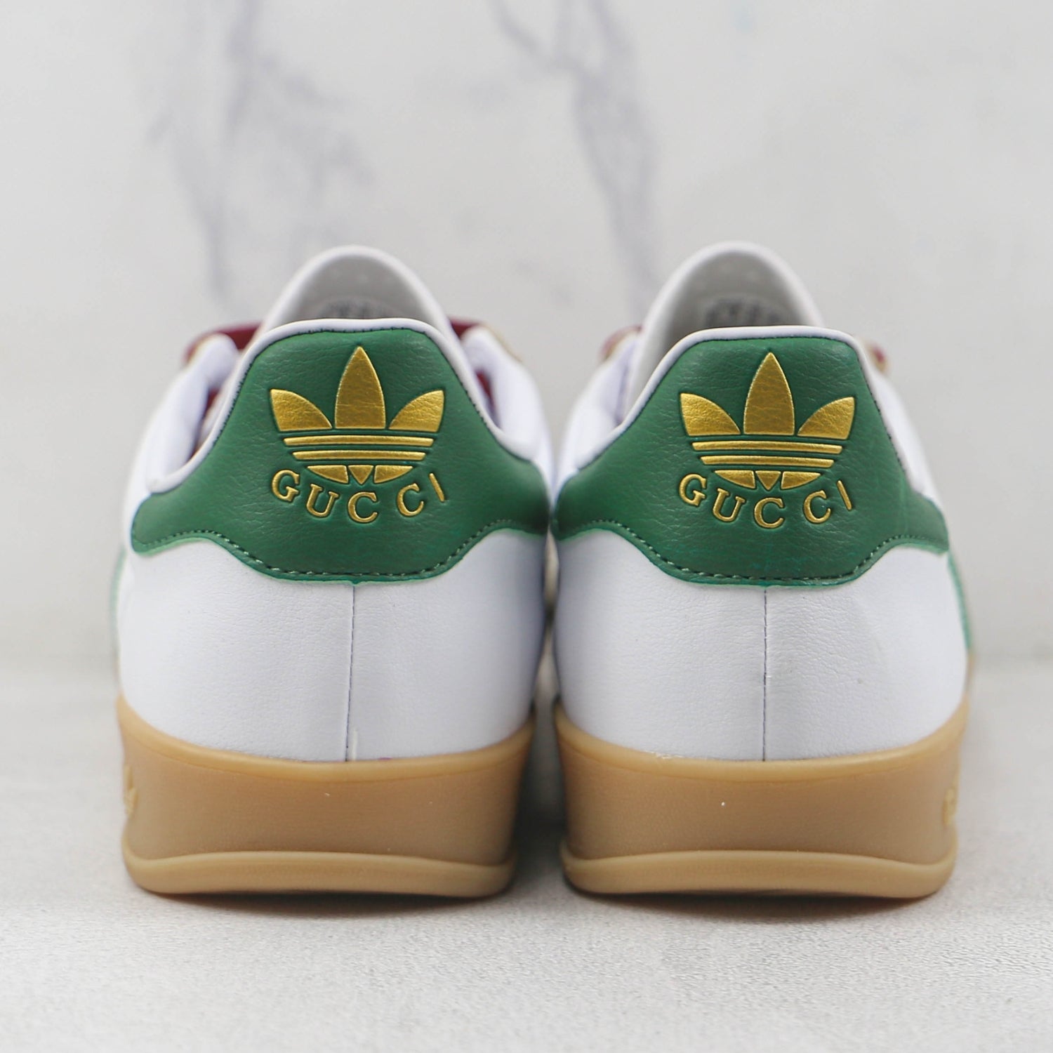 GG x Ads Gazelle White with Red and Green Sneakers