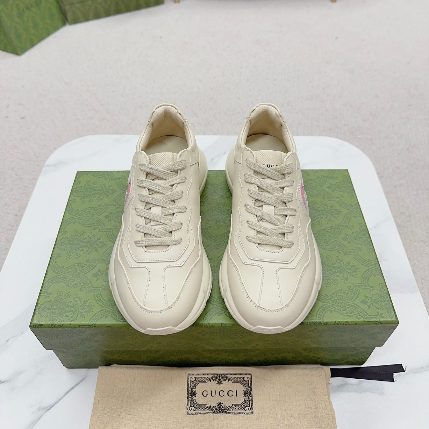 GG Rhyton Tennis Shoes with Pink