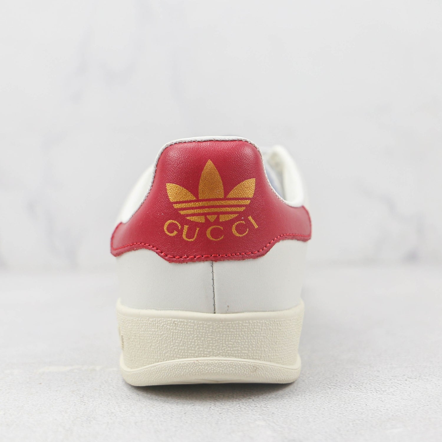 GG x Ads Gazelle White and Red Sneakers