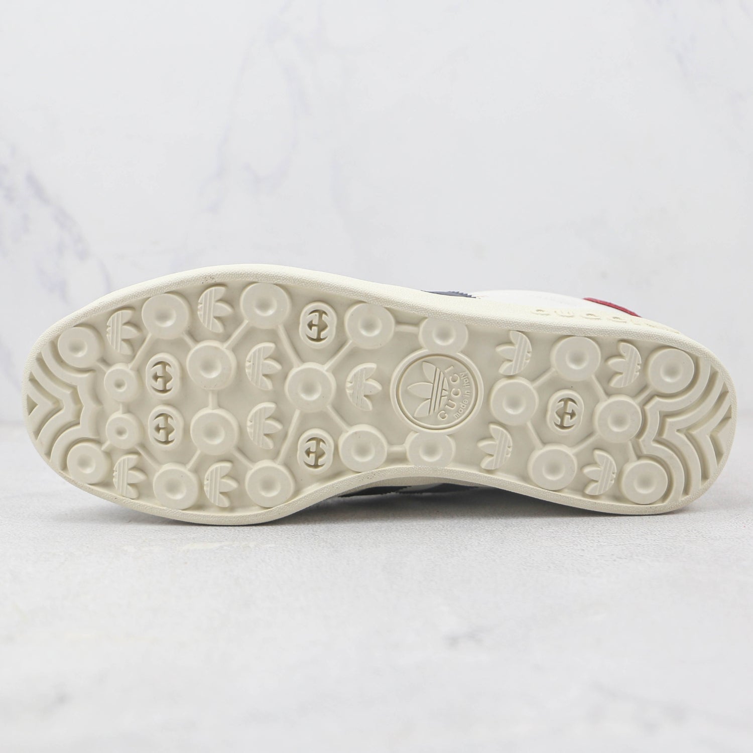 GG x Ads Gazelle White and Red Sneakers