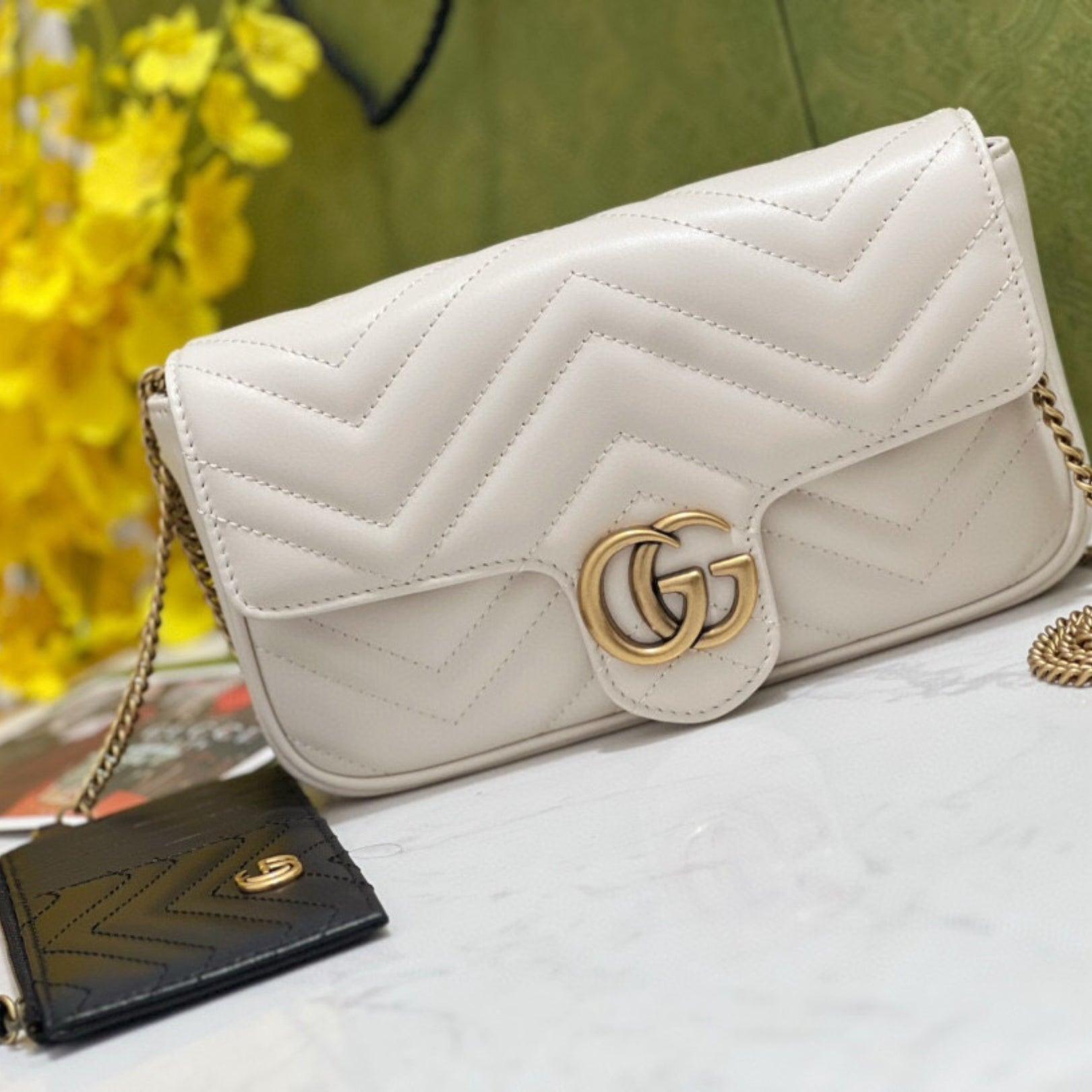 GG Marmont Mini White Bag 21.5cm