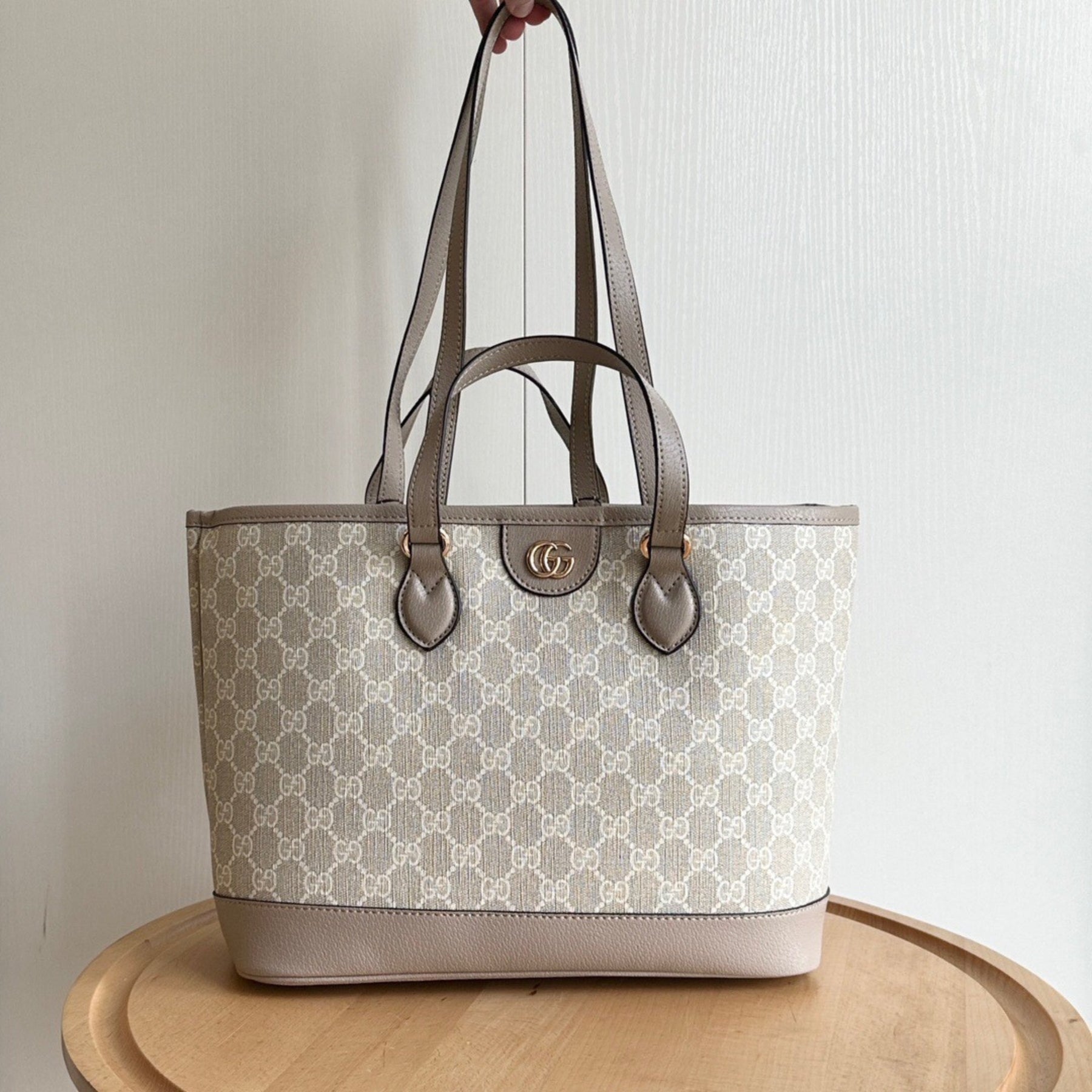 GG Ophidia Supreme Small Beige and White Bag 31cm