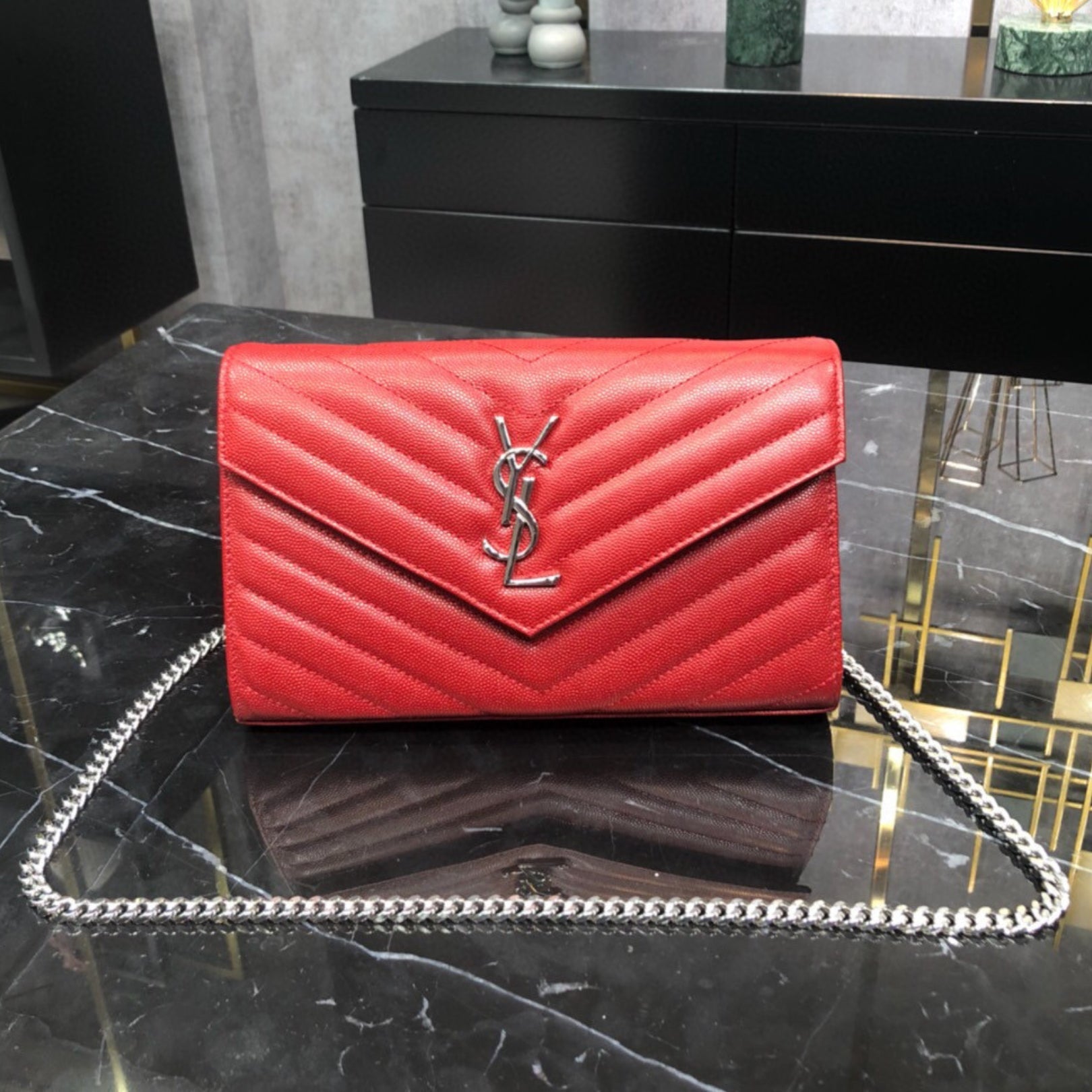 YSL Small Monogram Red Bag