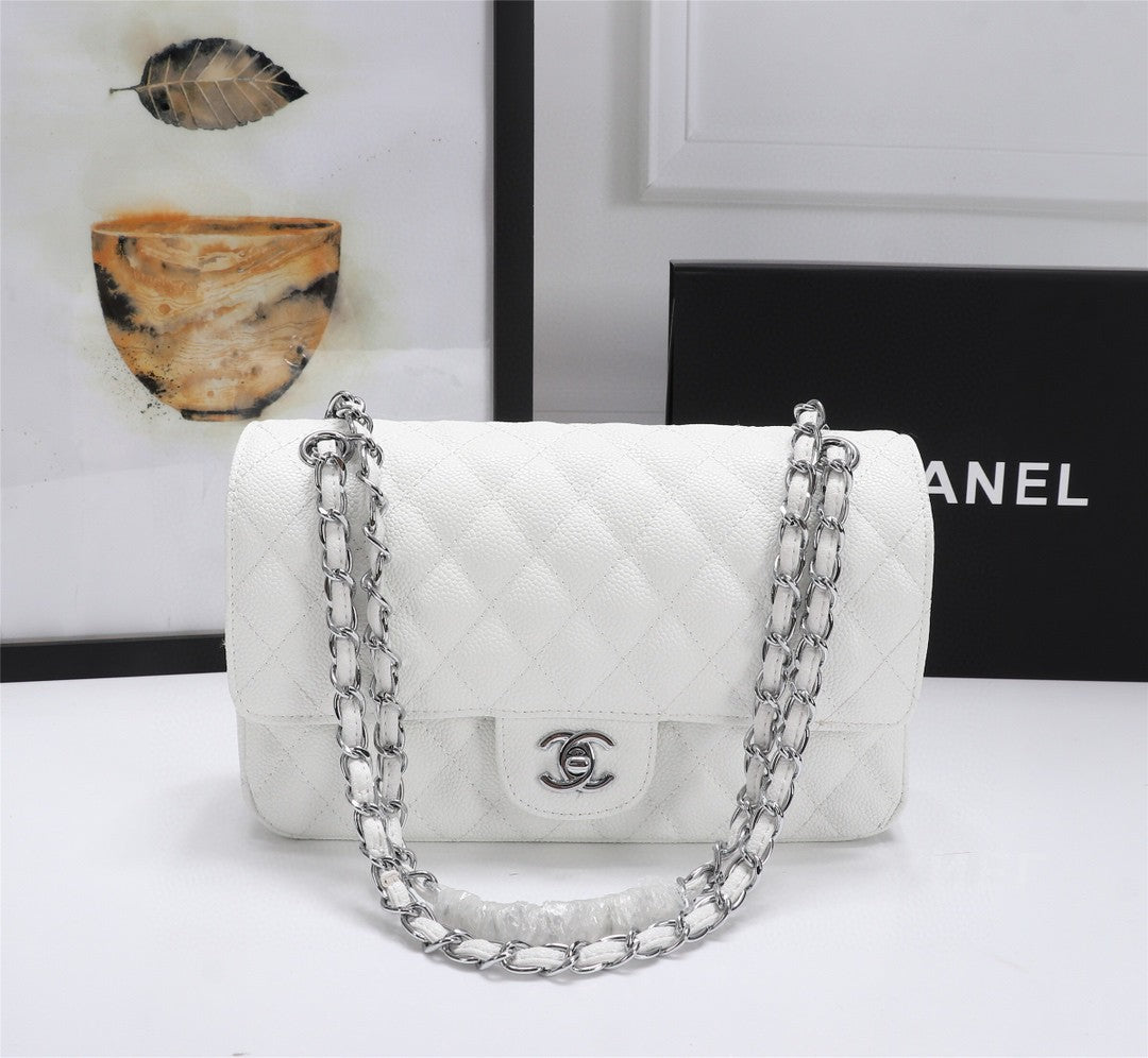 CHN Classic White Bag with Silver 25cm