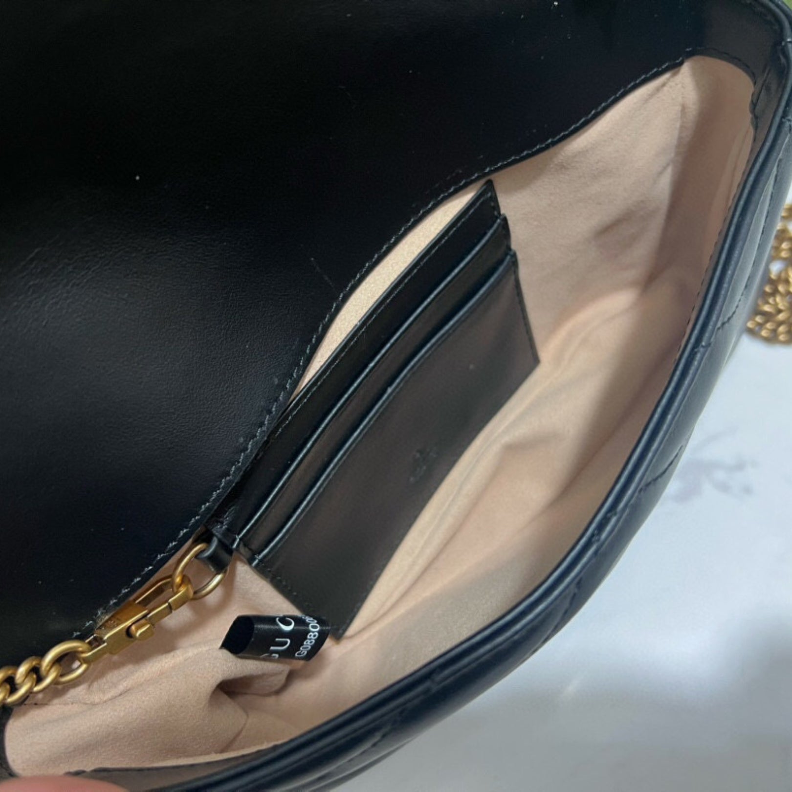 GG Marmont Mini Black Bag 21.5cm