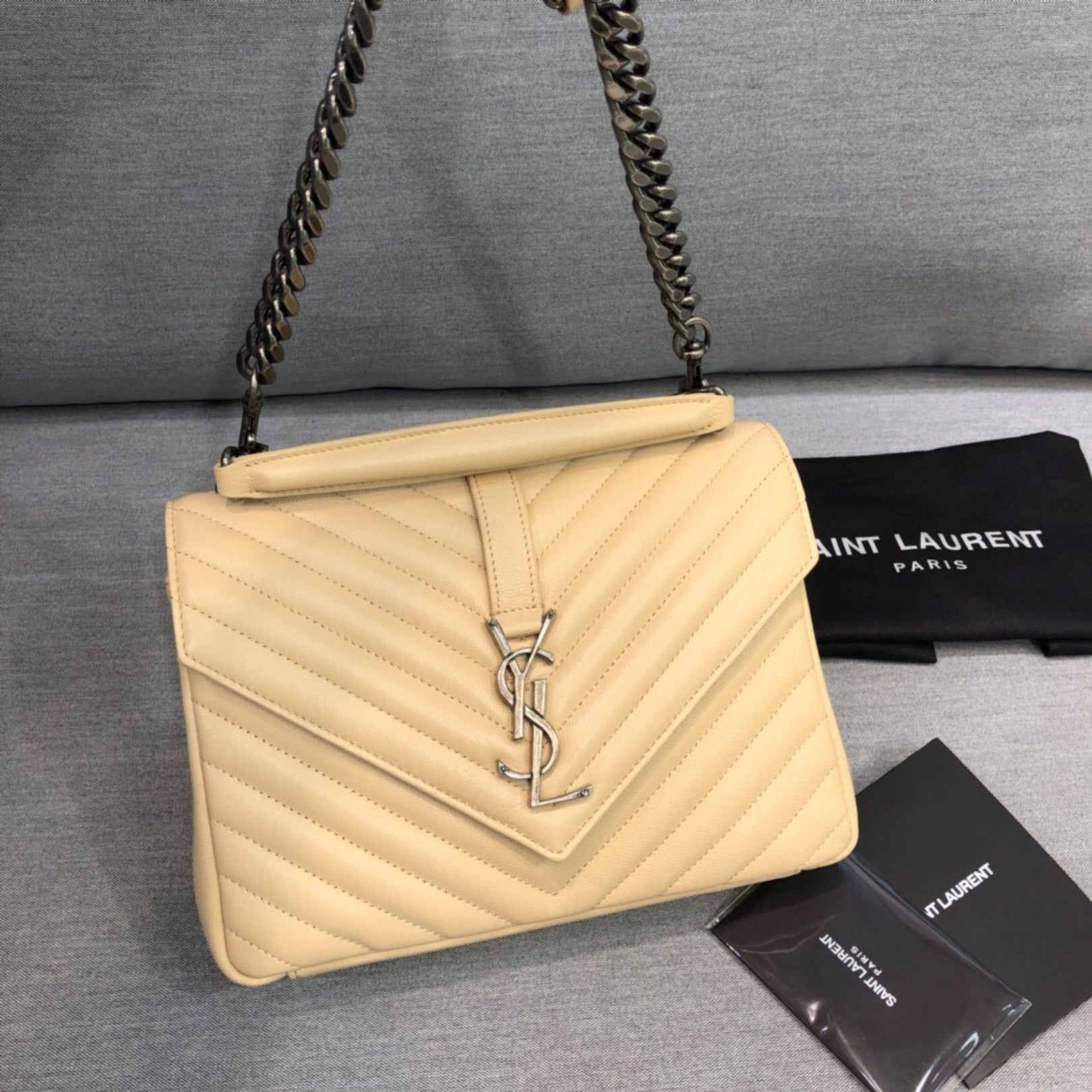 YSL College Medium Beige Bag