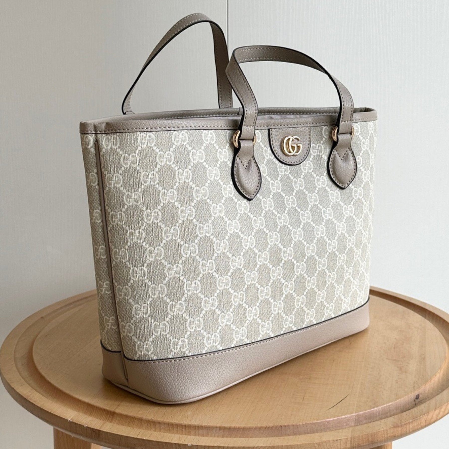 GG Ophidia Supreme Small Beige and White Bag 31cm