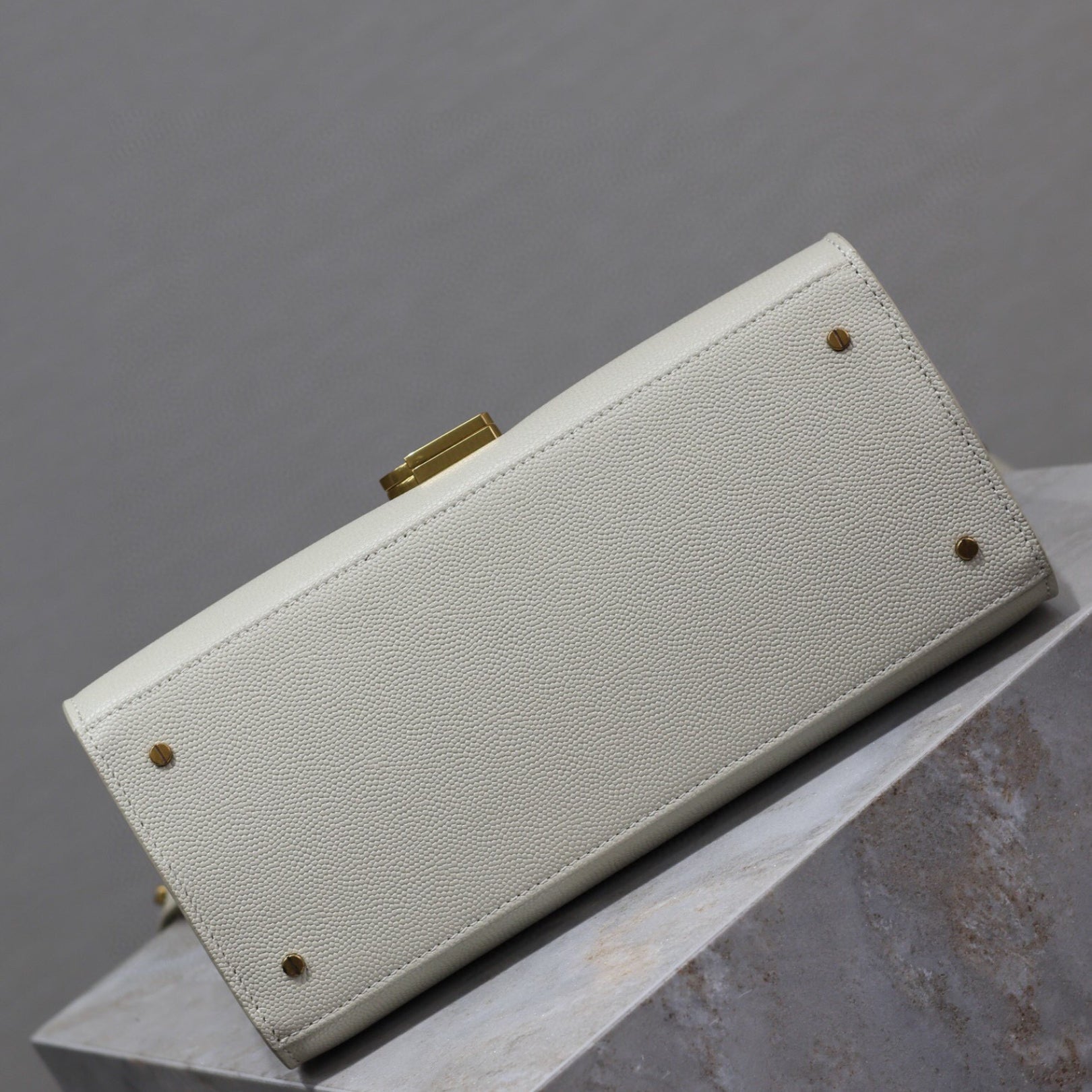 YSL Cassandra Small White Bag