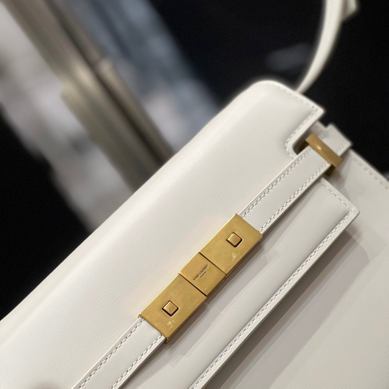 Small White YSL Manhattan Bag