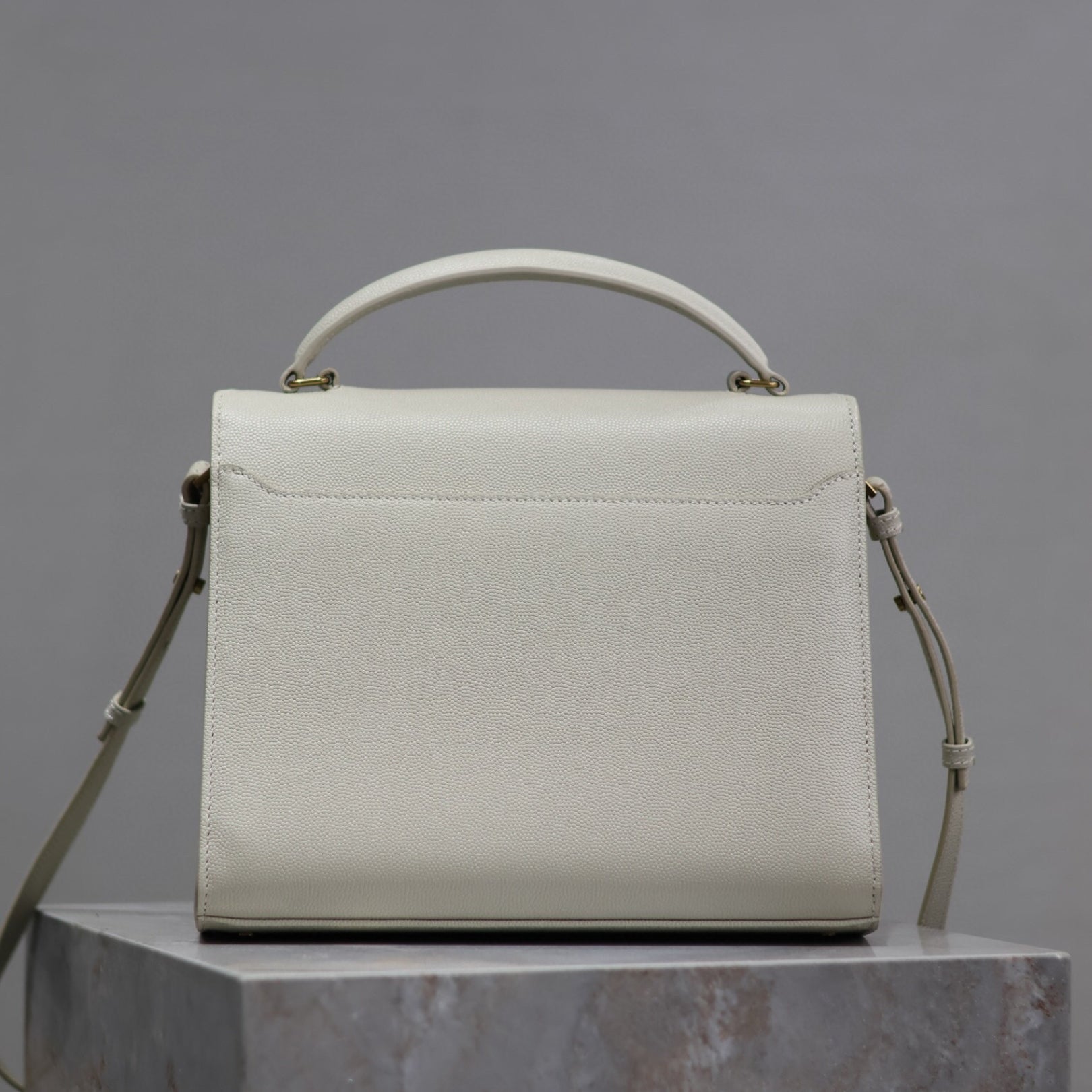 YSL Cassandra Small White Bag