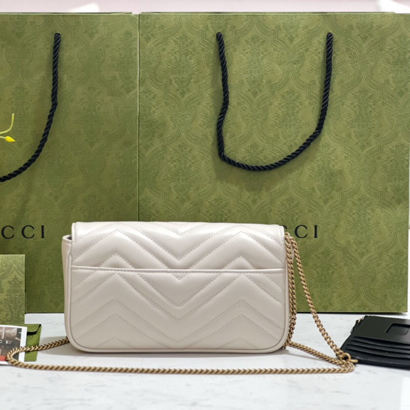 GG Marmont Mini White Bag 21.5cm