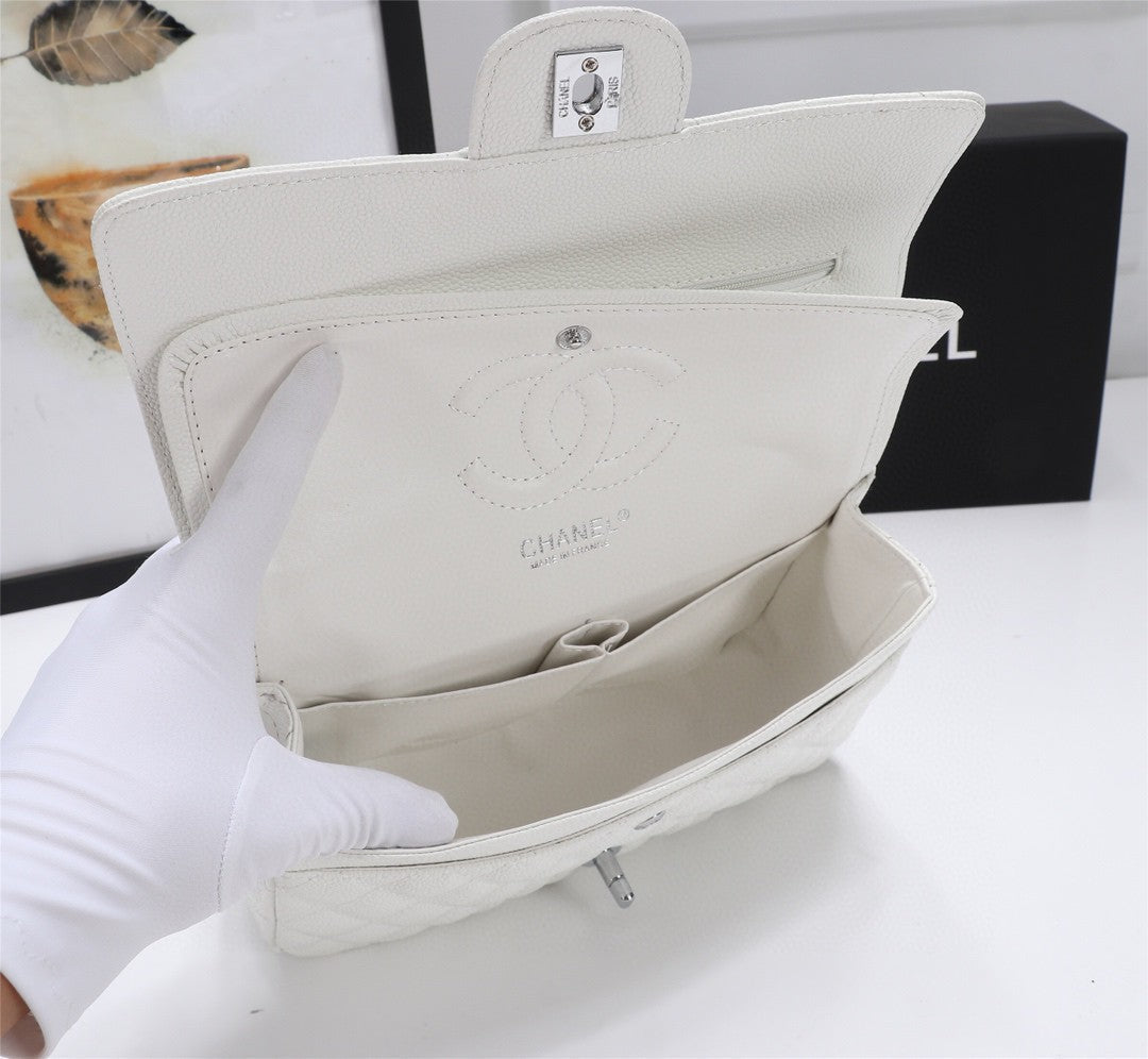 CHN Classic White Bag with Silver 25cm