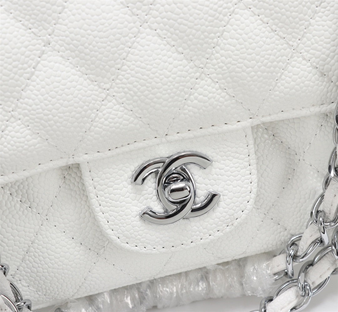 CHN Classic White Bag with Silver 25cm