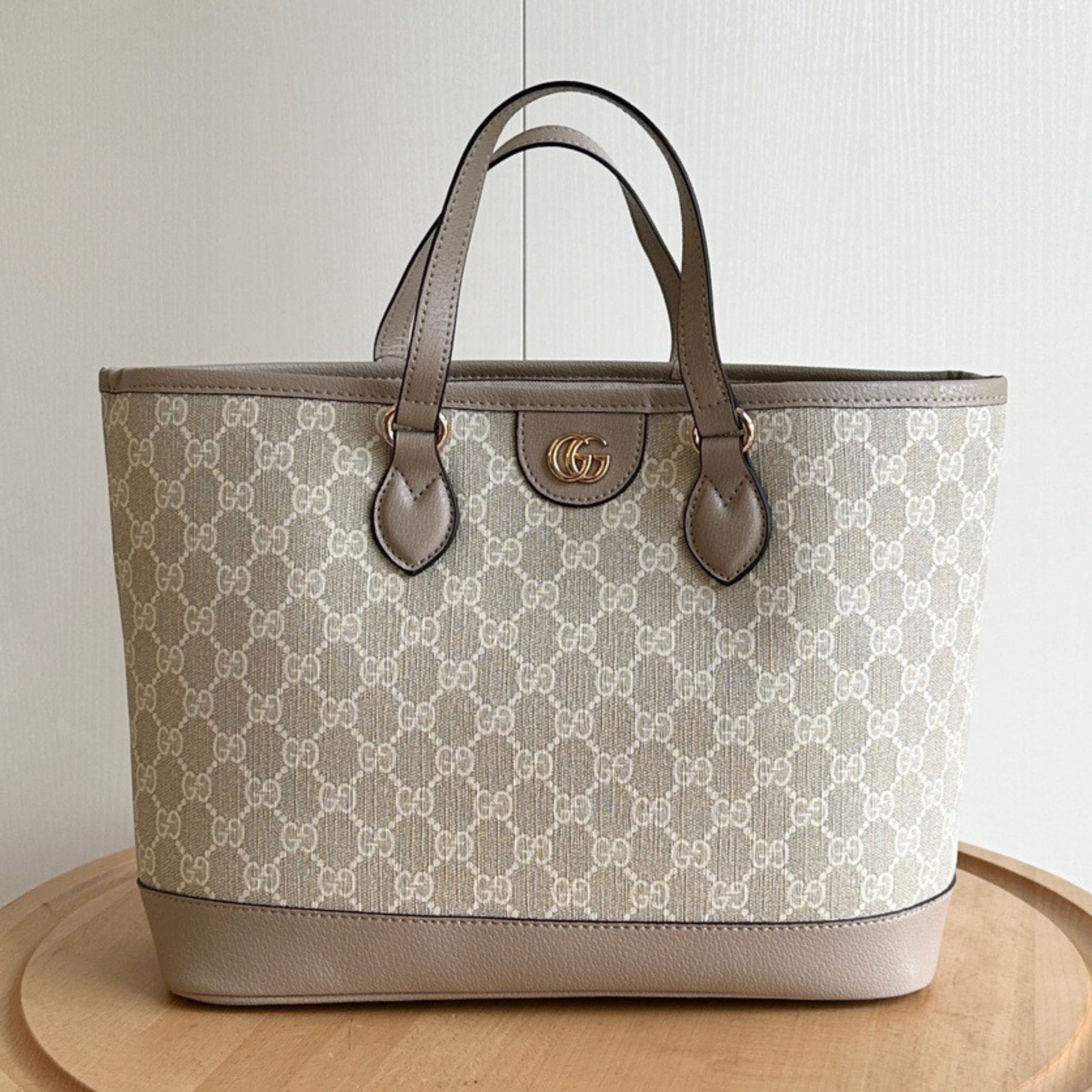 GG Ophidia Supreme Small Beige and White Bag 31cm