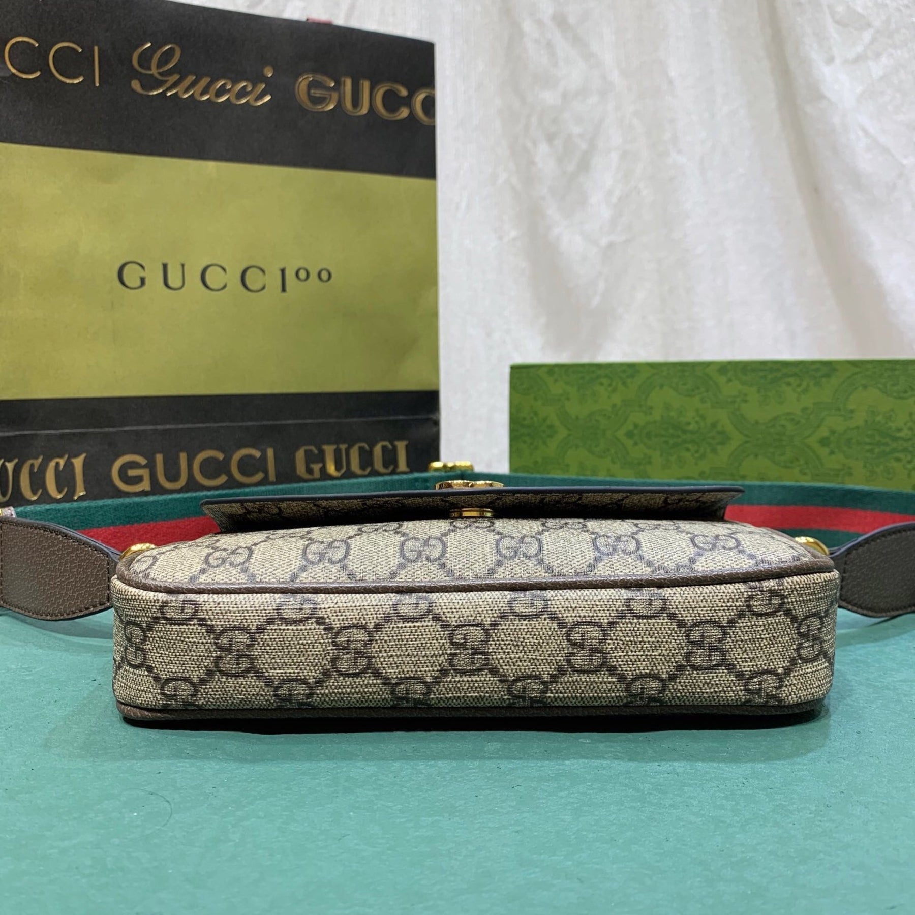 GG Ophidia Mini Beige Bag