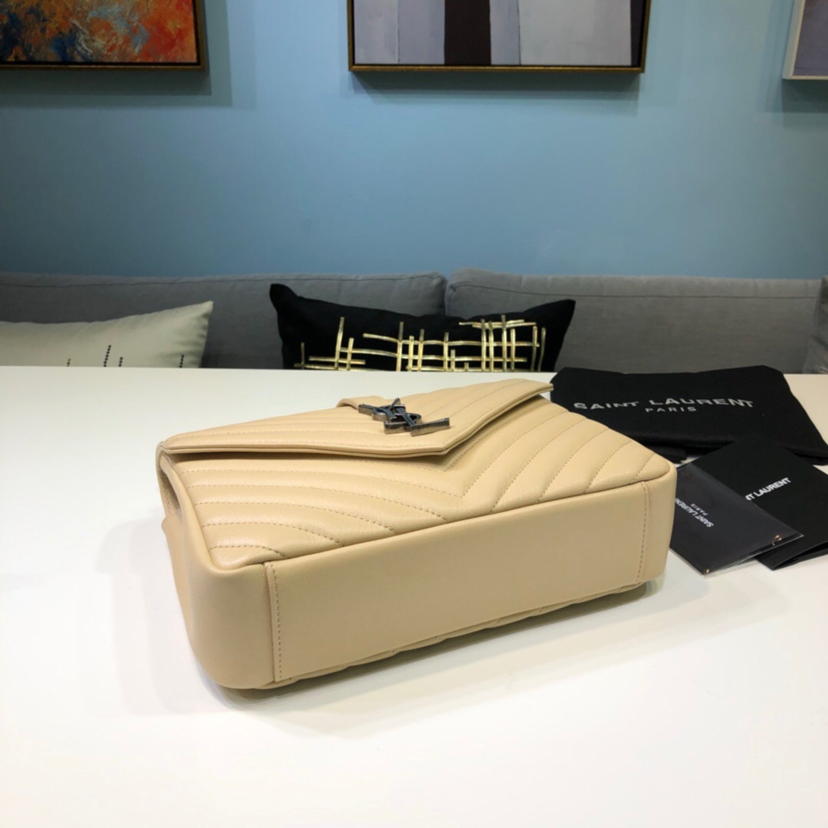 YSL College Medium Beige Bag