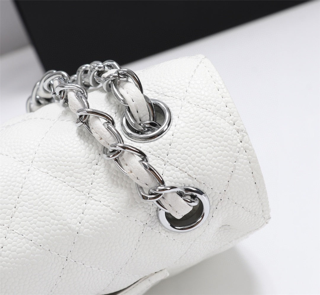 CHN Classic White Bag with Silver 25cm