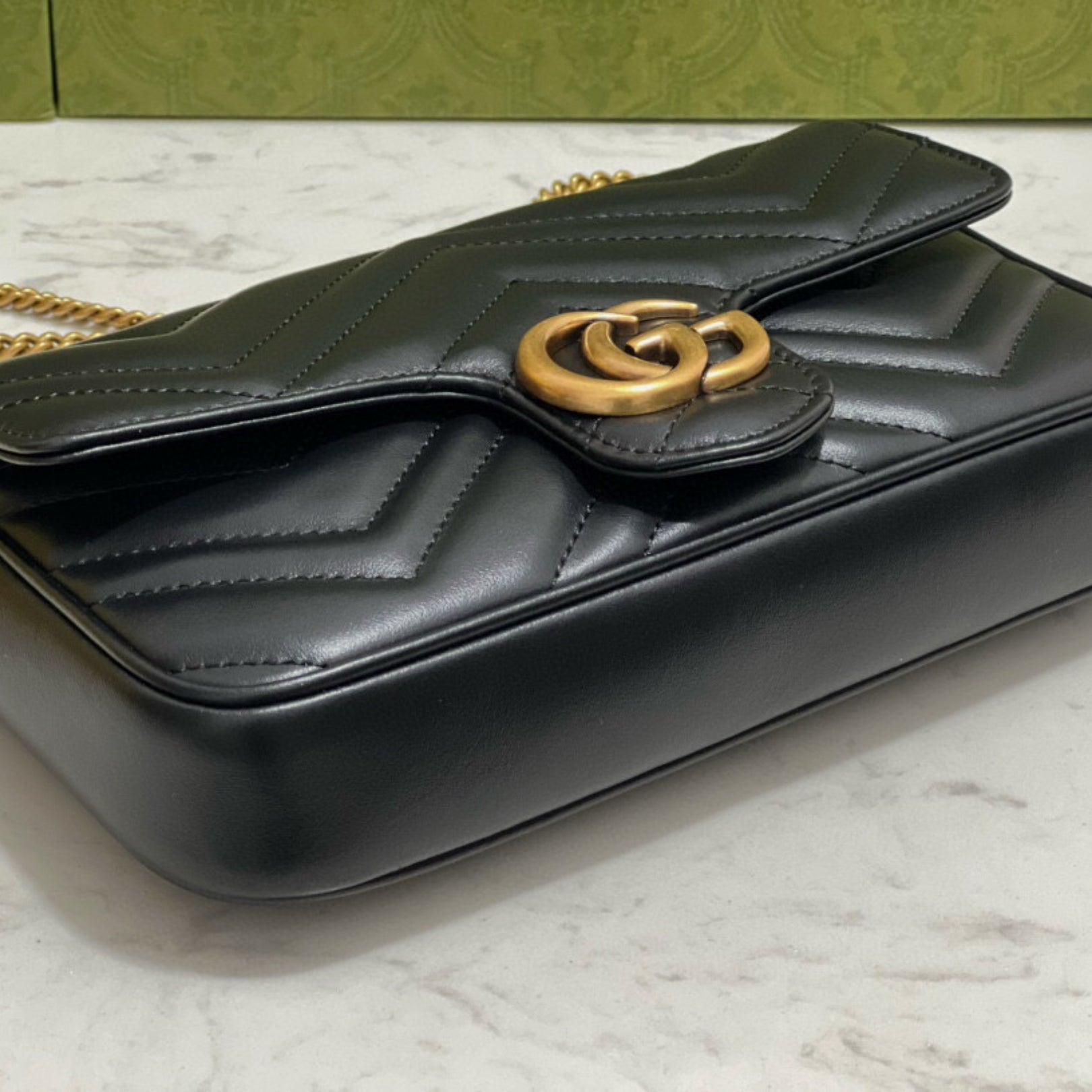 GG Marmont Mini Black Bag 21.5cm