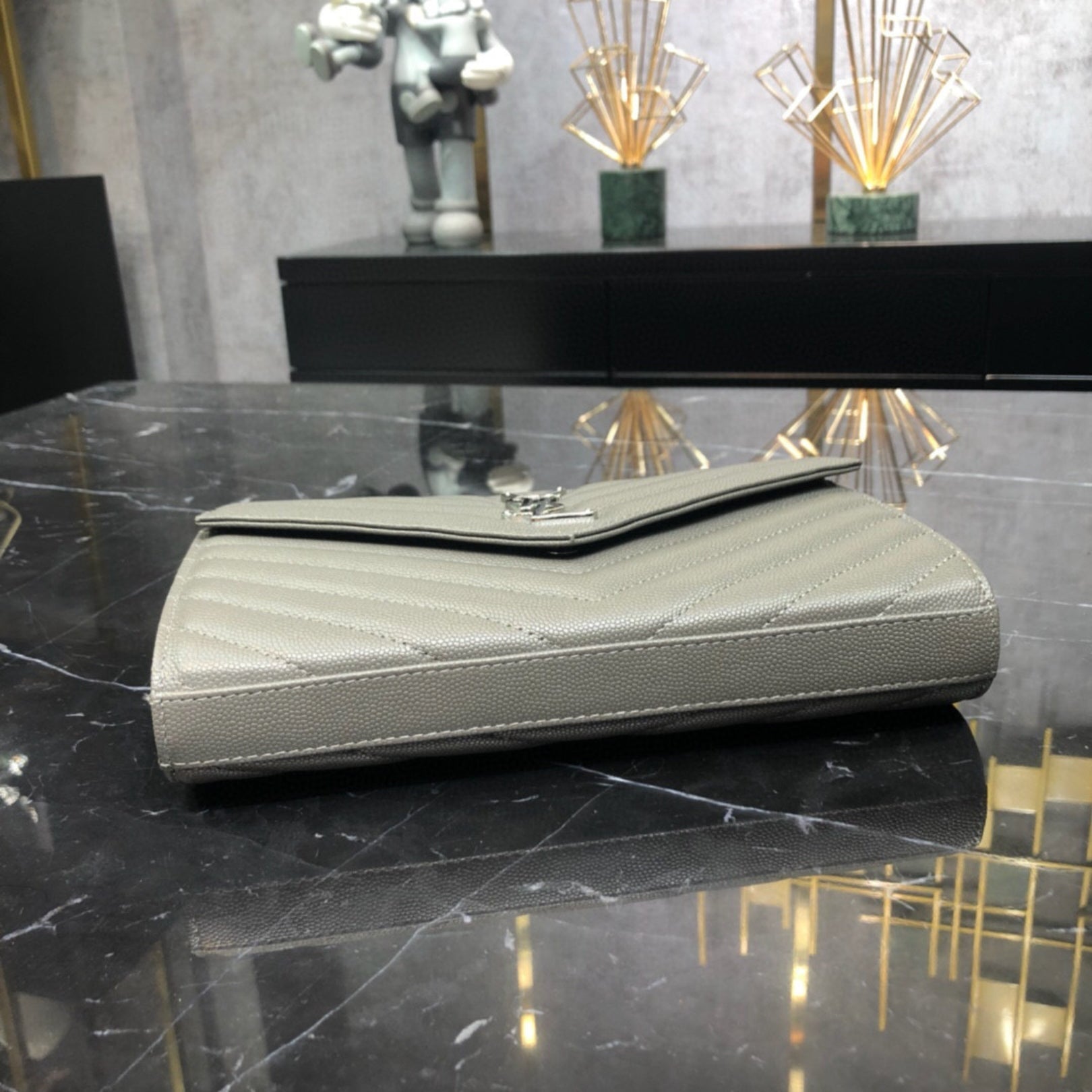 YSL Small Monogram Gray Bag