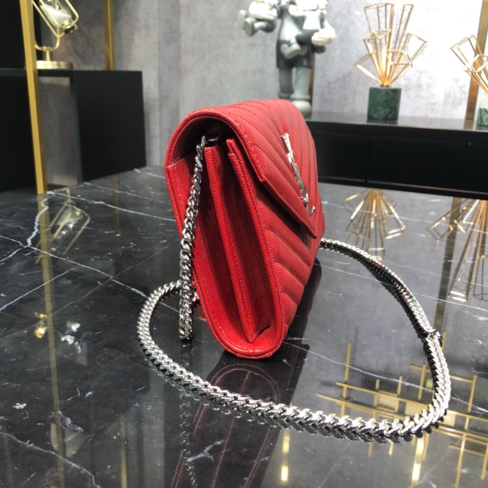 YSL Small Monogram Red Bag