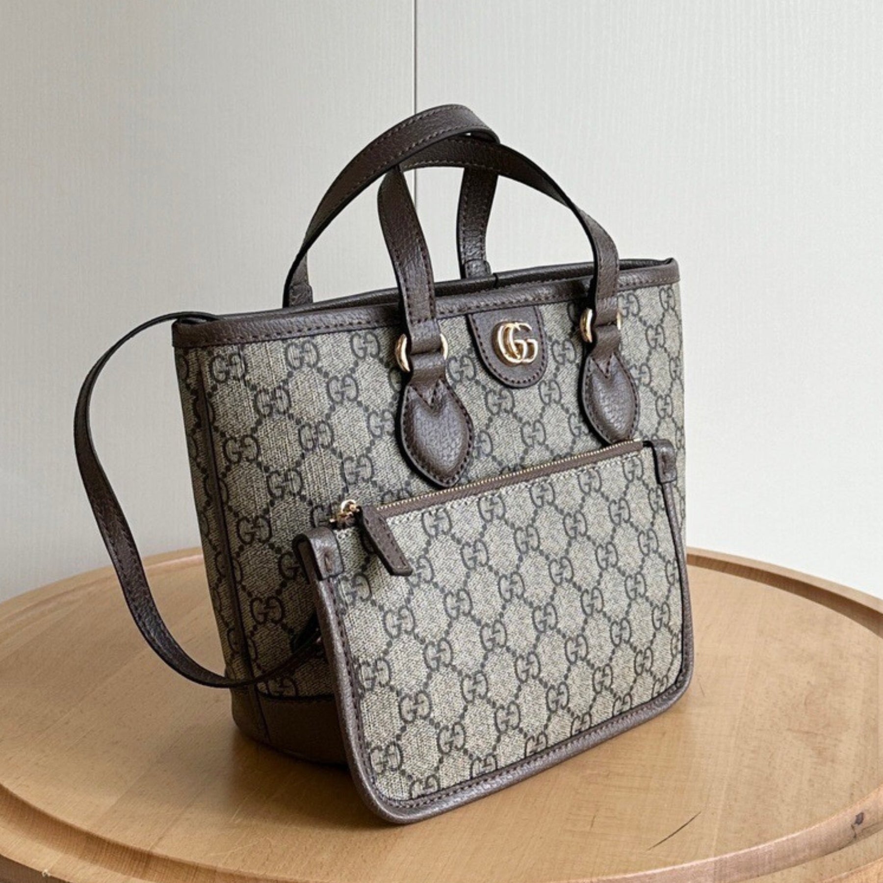 GG Ophidia Tote Mini Supreme Beige and Brown 22cm Bag