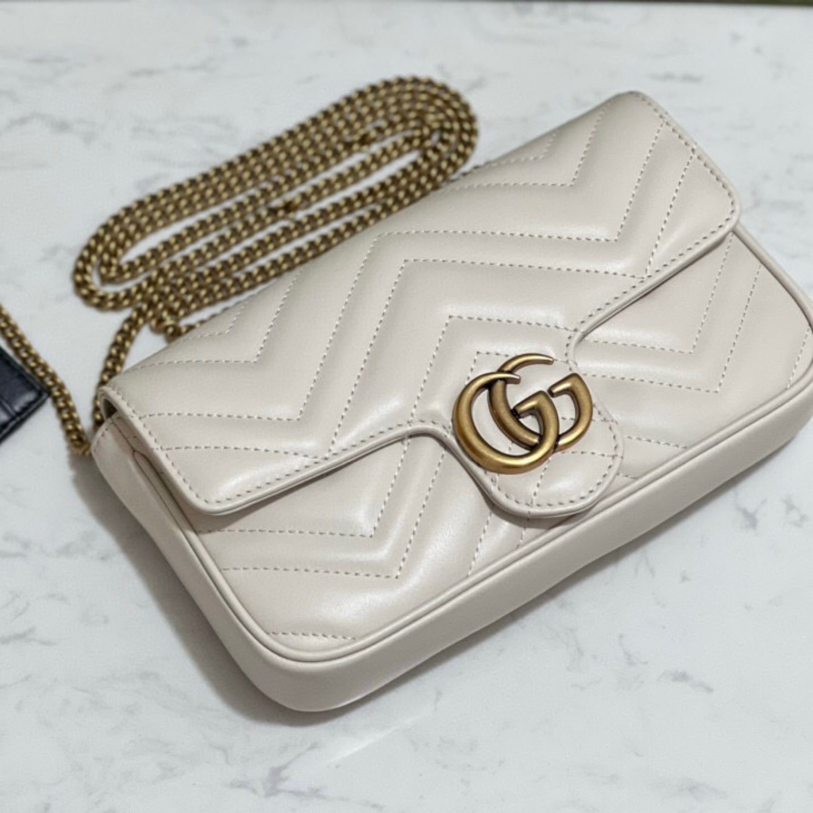 GG Marmont Mini White Bag 21.5cm
