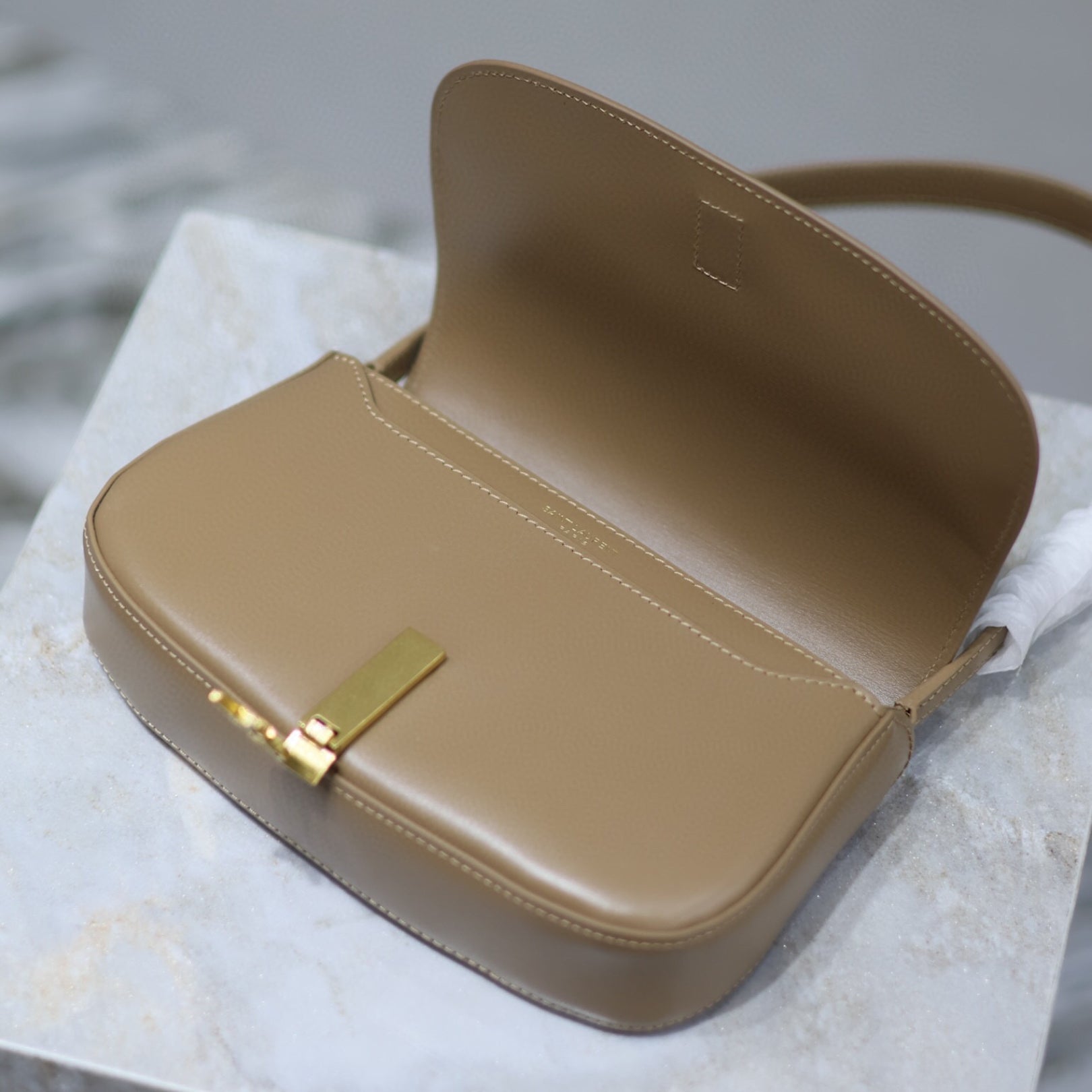 YSL Voltaire mini beige leather bag