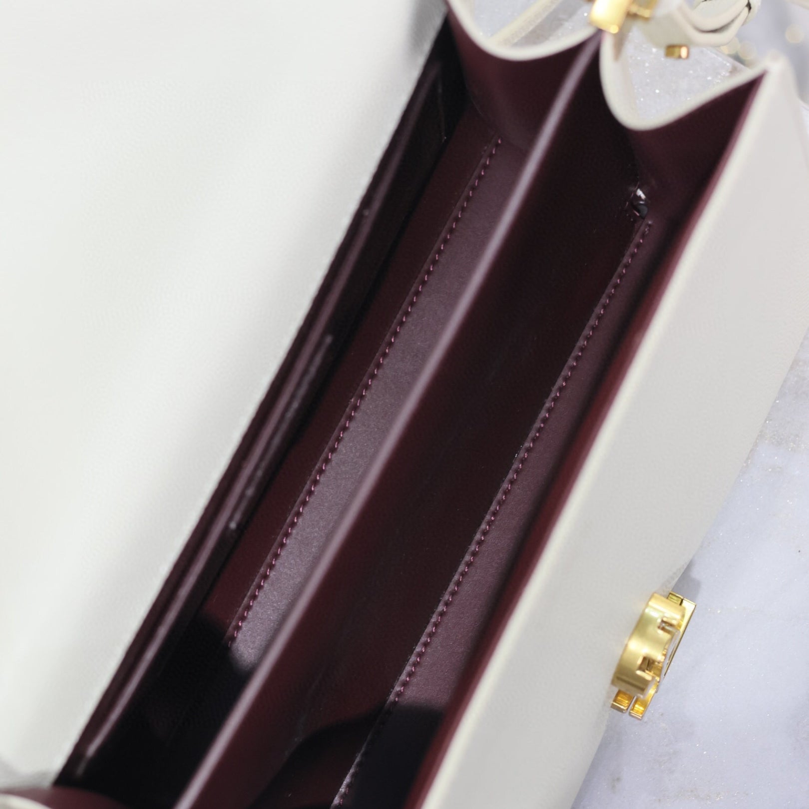 YSL Cassandra Small White Bag