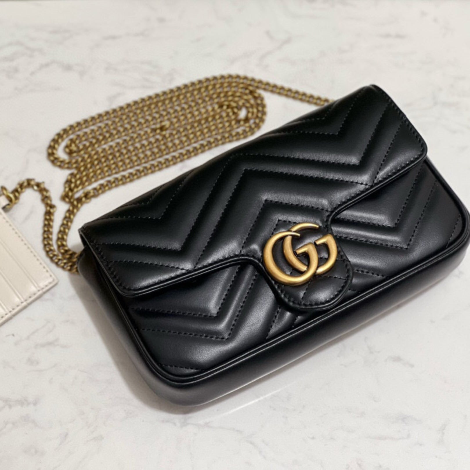 GG Marmont Mini Black Bag 21.5cm