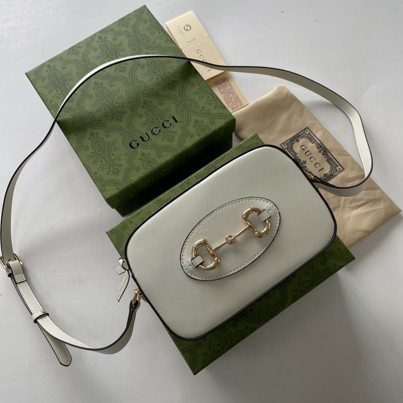 GG Horsebit shoulder bag, light 1955, small 20cm