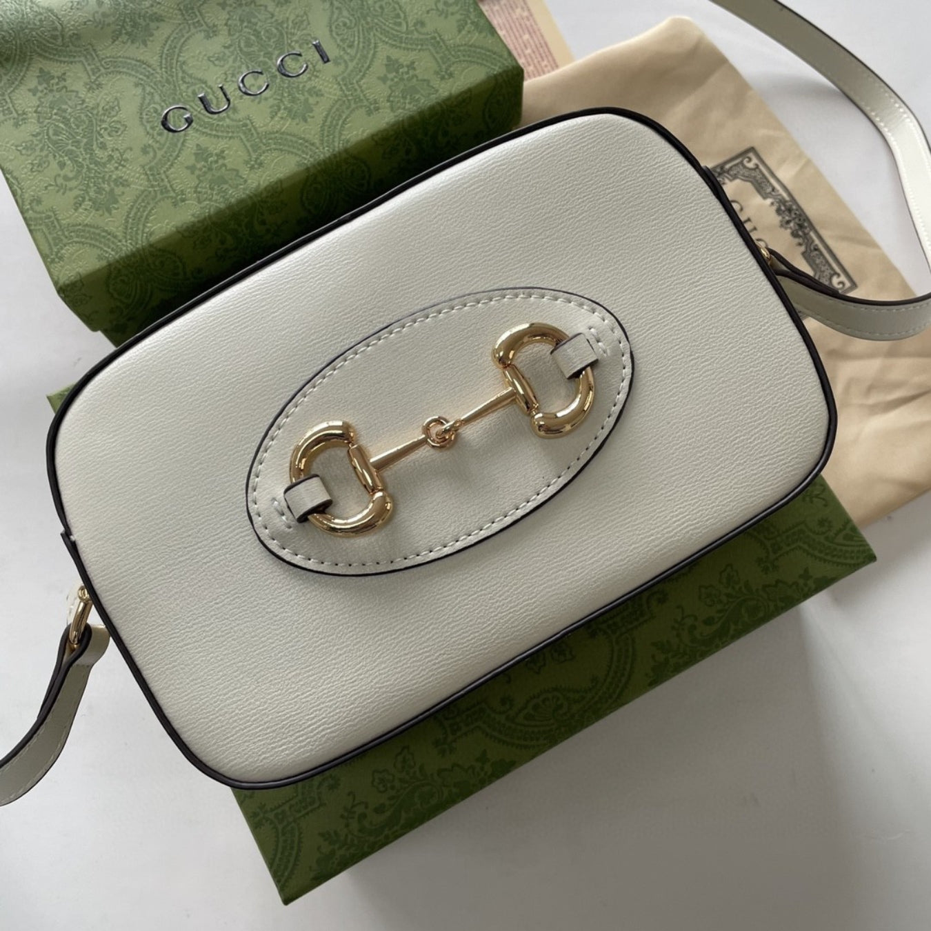 GG Horsebit shoulder bag, light 1955, small 20cm