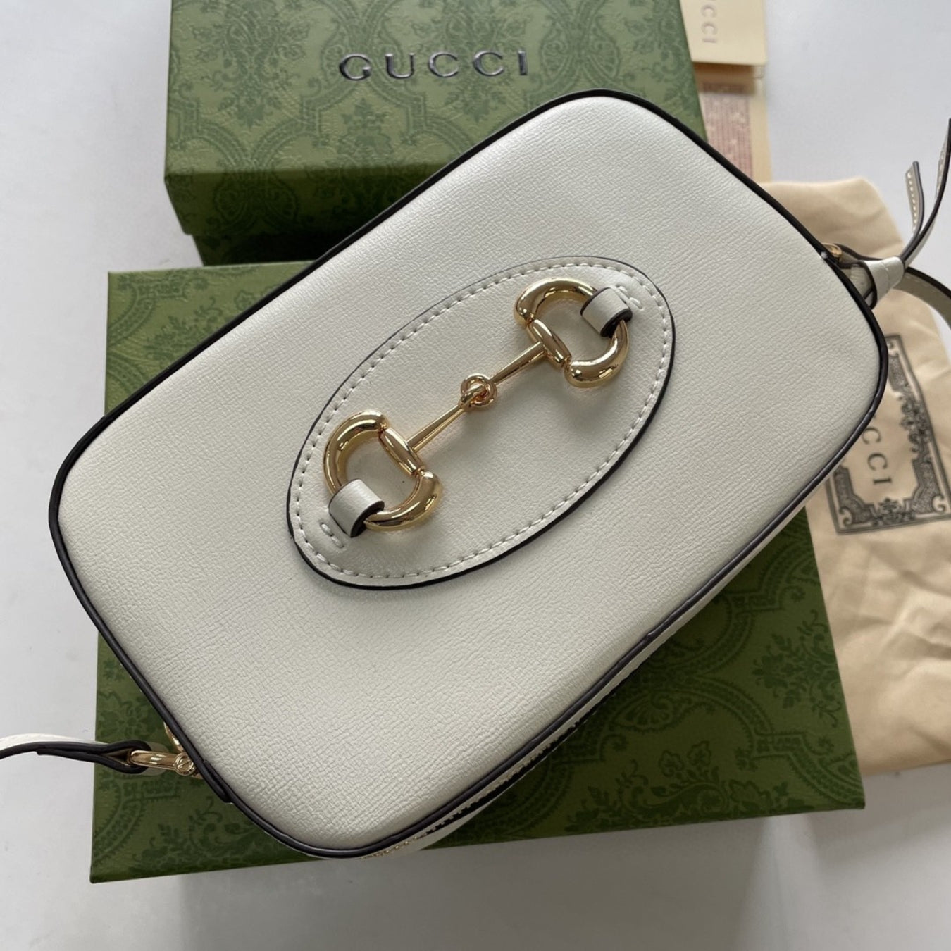 GG Horsebit shoulder bag, light 1955, small 20cm