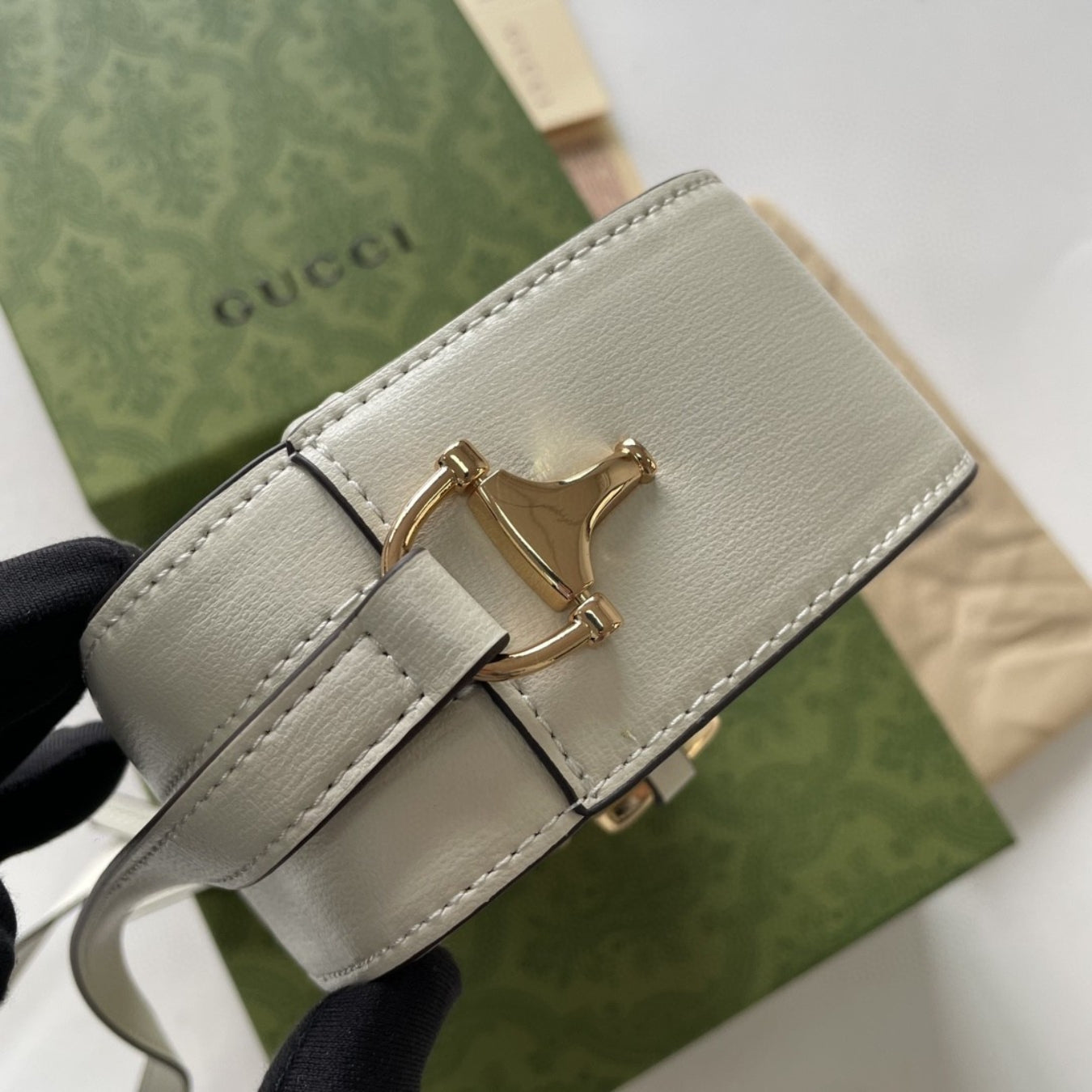 GG Horsebit shoulder bag, light 1955, small 20cm