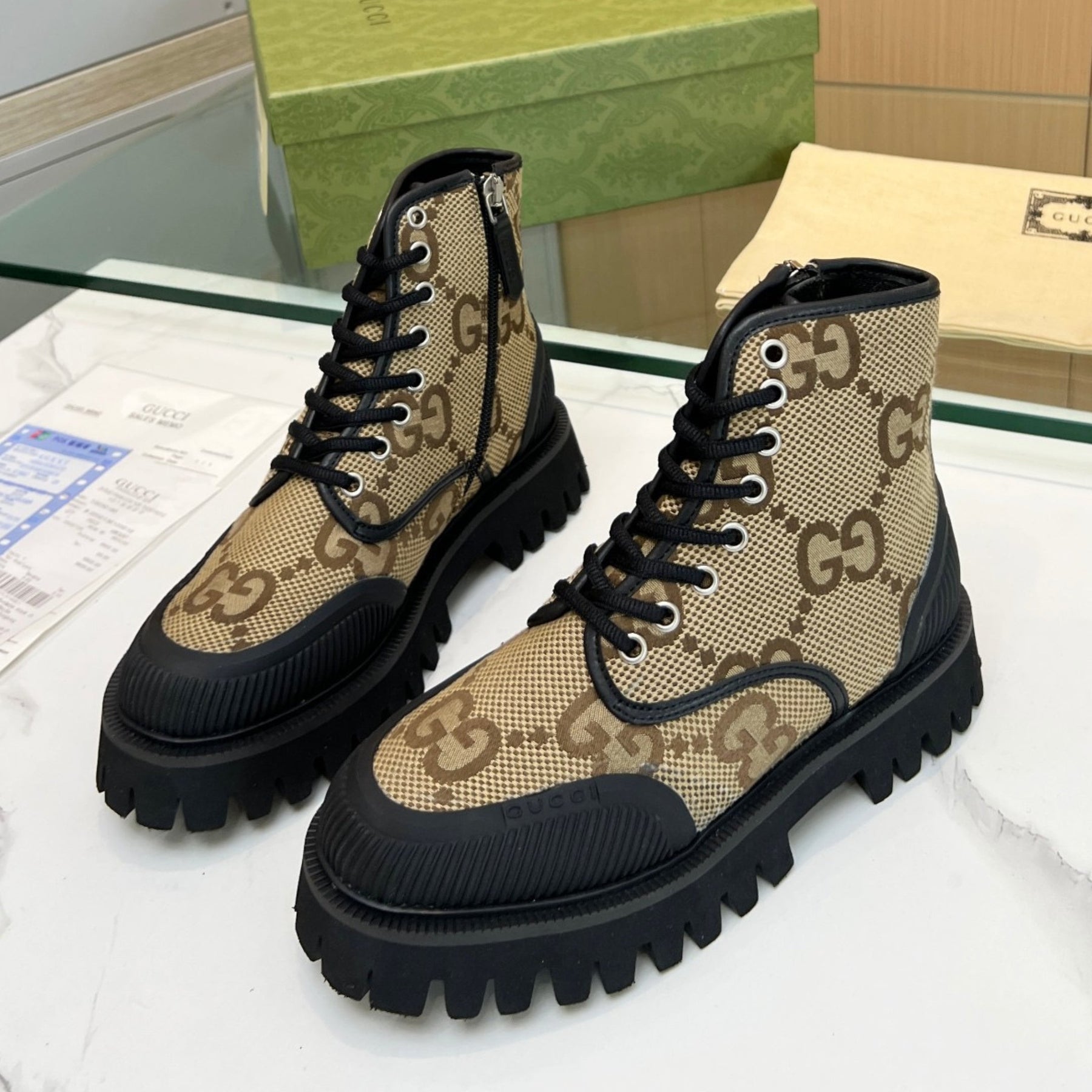 GG Canvas GG Maxi Beige Boot