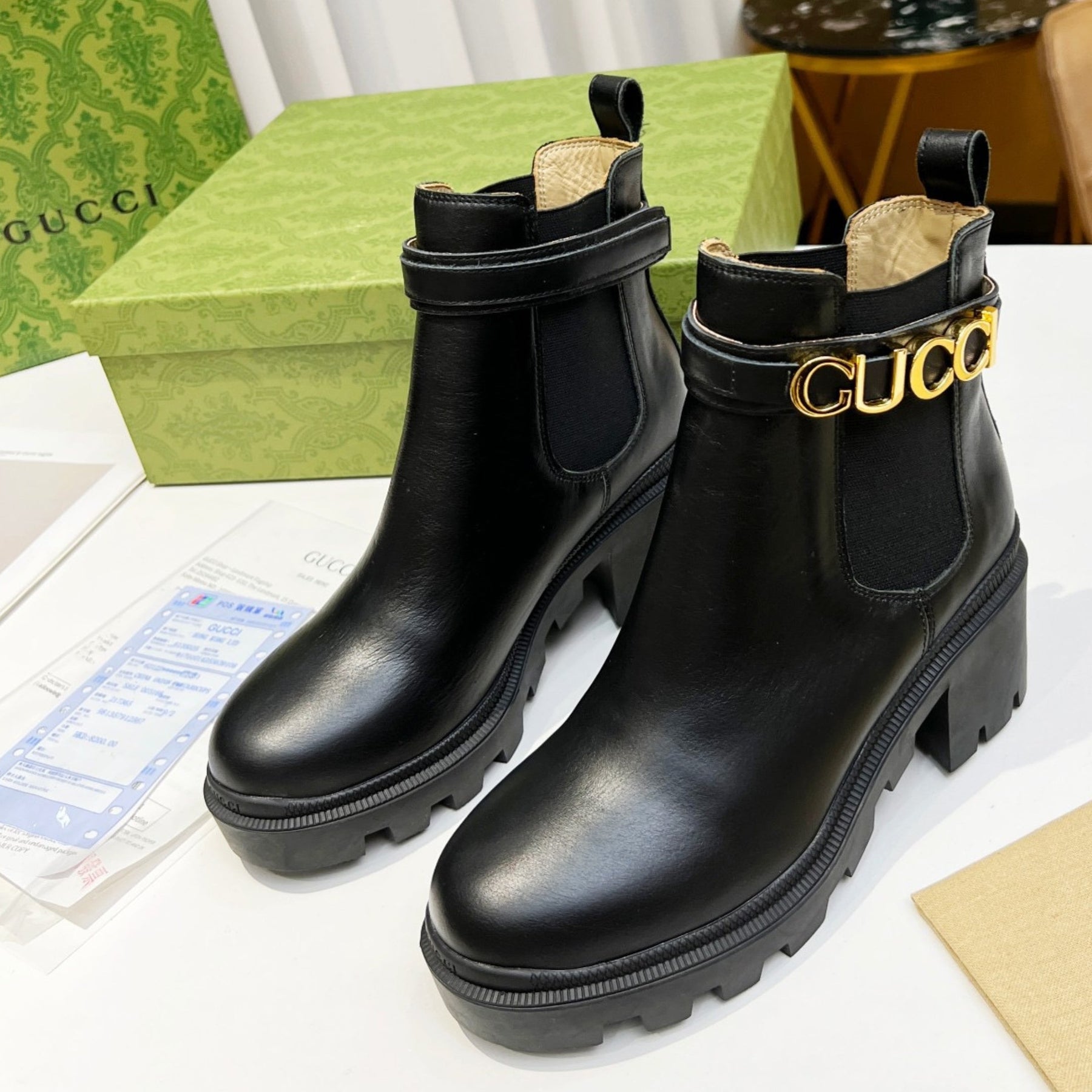 GG Ankle boot with logo and 70mm heel