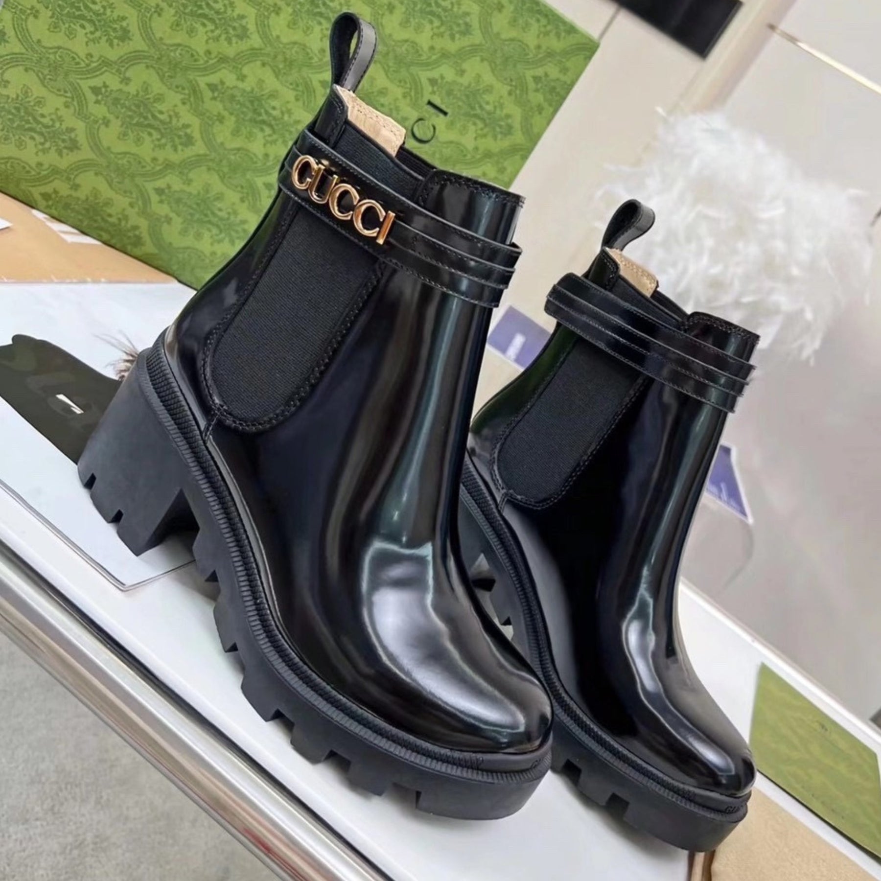 GG Ankle boot with logo and 70mm heel #2